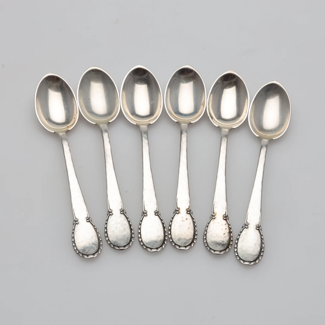 KAFFESKEDAR 6 stycken Ystad 1929 vikt 52,1 gram.