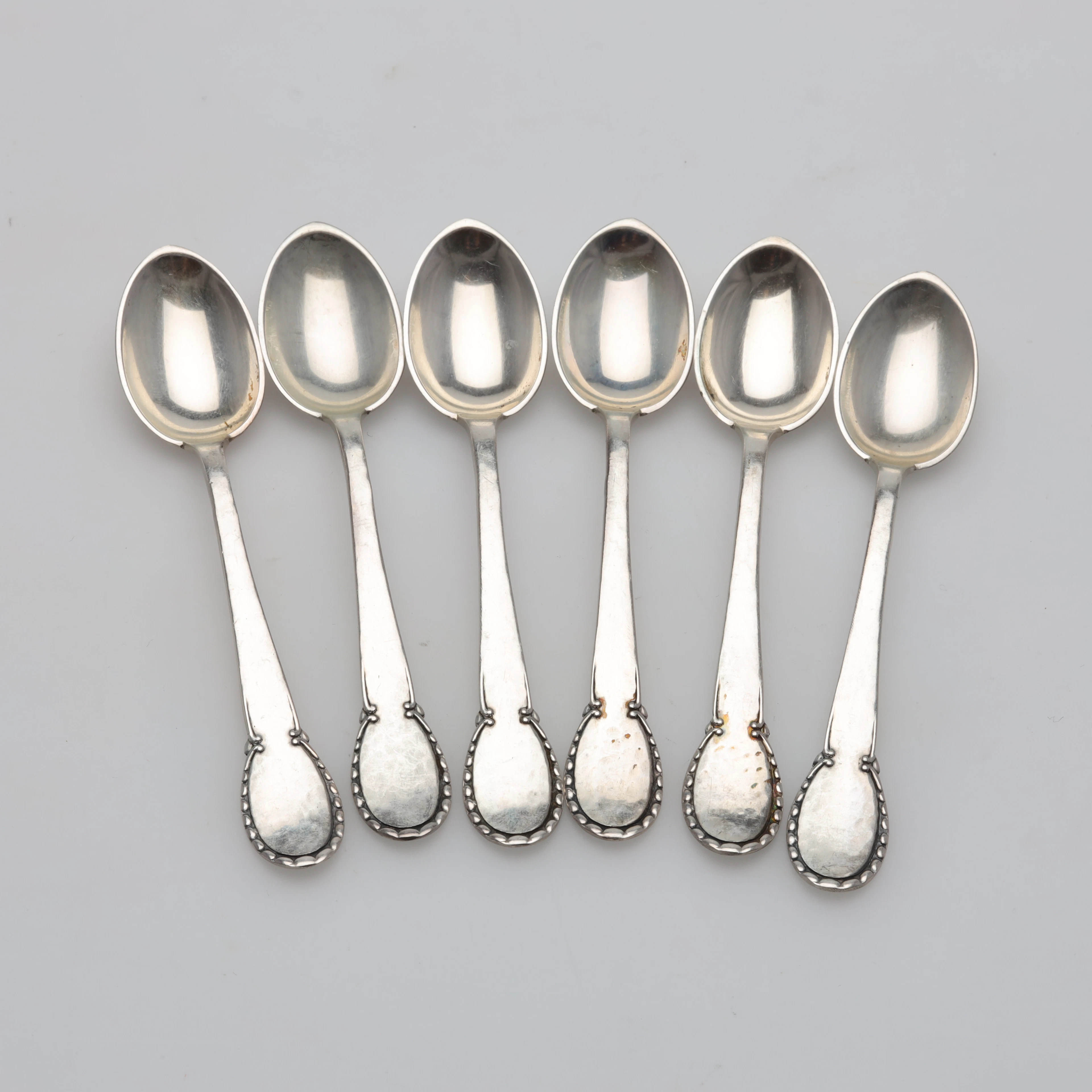 KAFFESKEDAR 6 stycken Ystad 1929 vikt 52,1 gram.