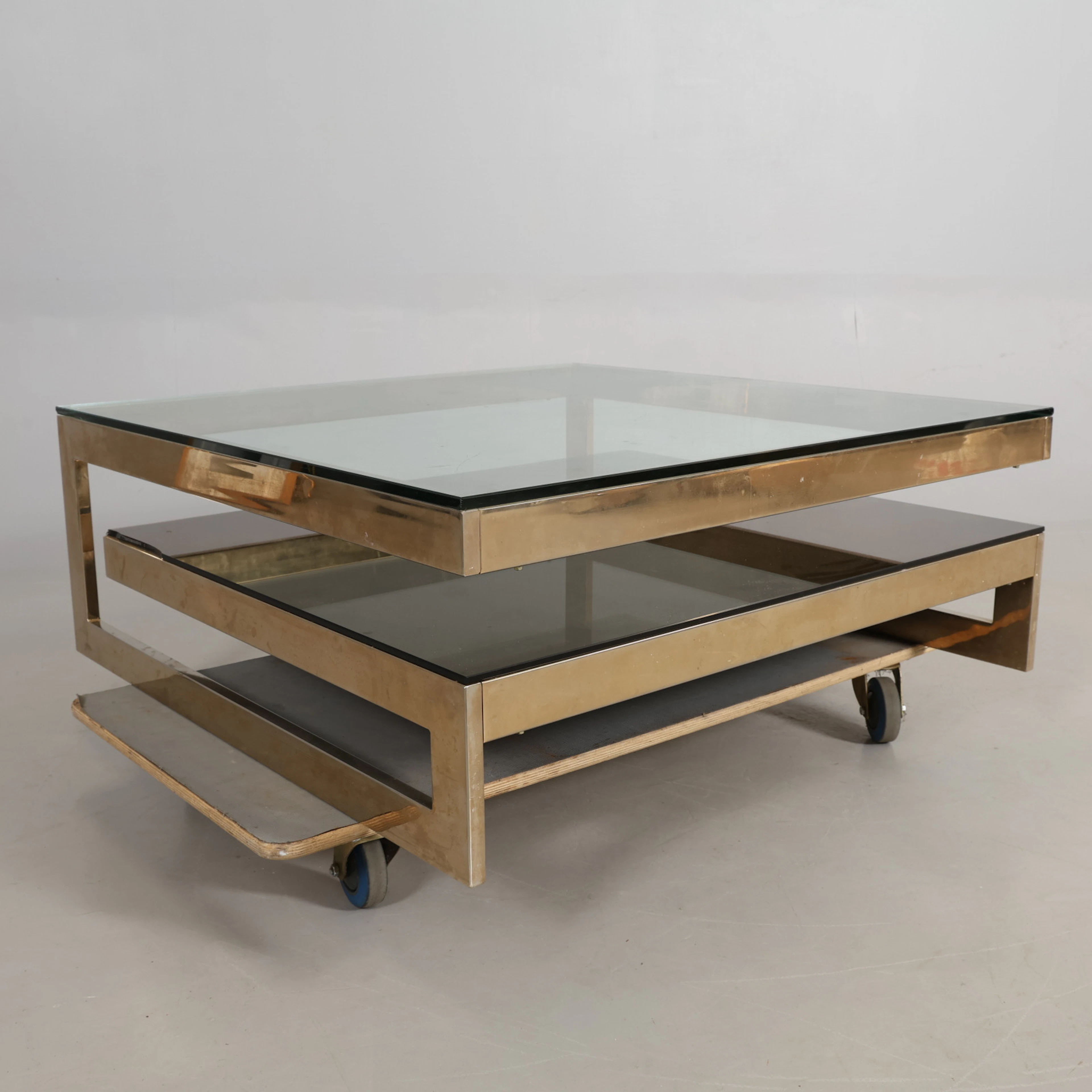 BORD glas/ metall 70-tal.