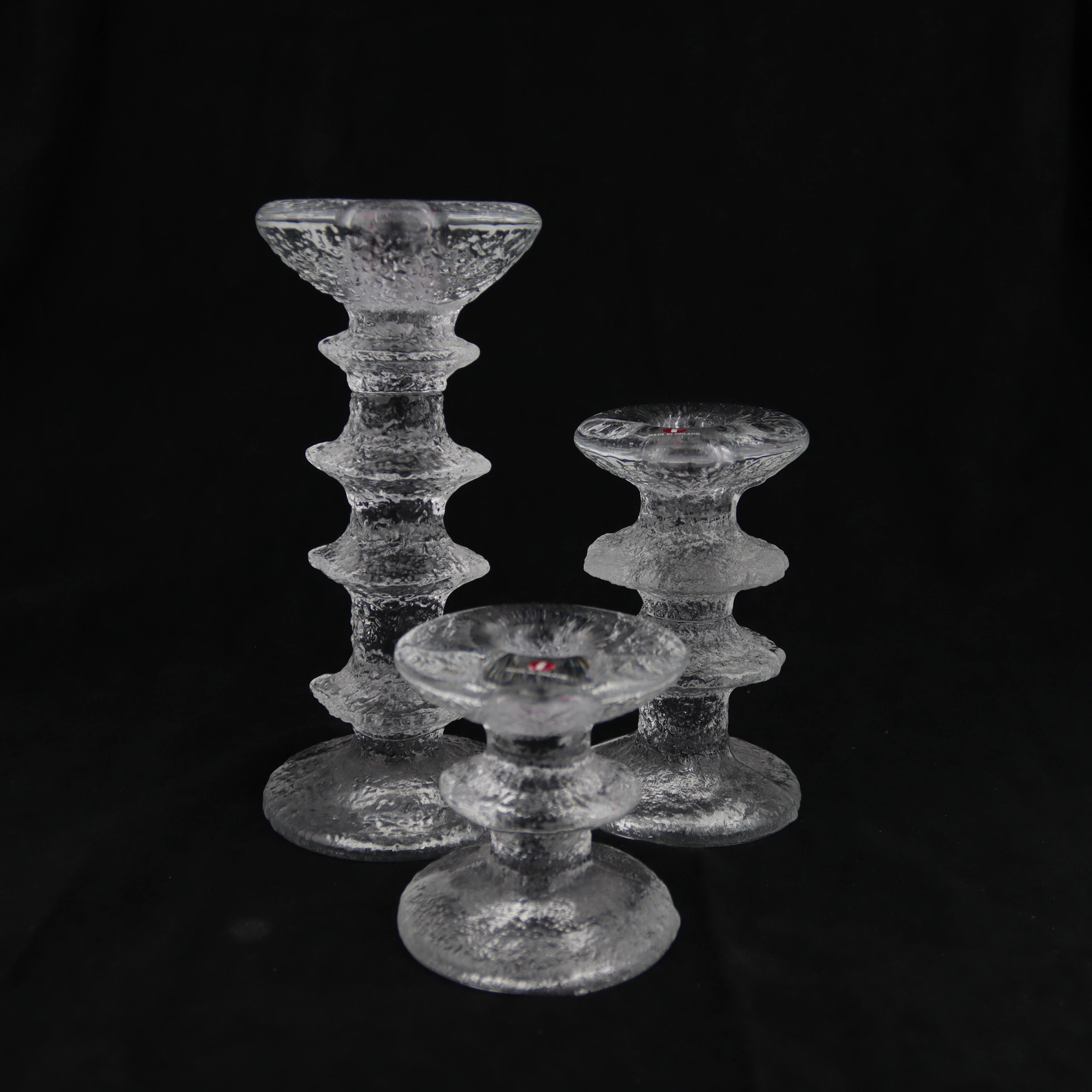 TIMO SARPANEVA. Ljusstakar, 3 st, "Festivo", glas, Iittala, Finland.