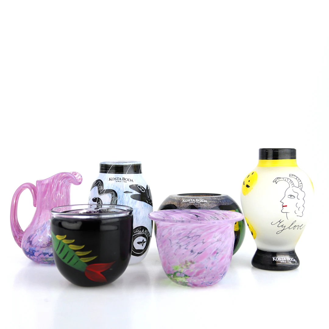 ULRICA HYDMAN-VALLIEN. Miniatyrer, 6 delar, glas, Kosta Boda.