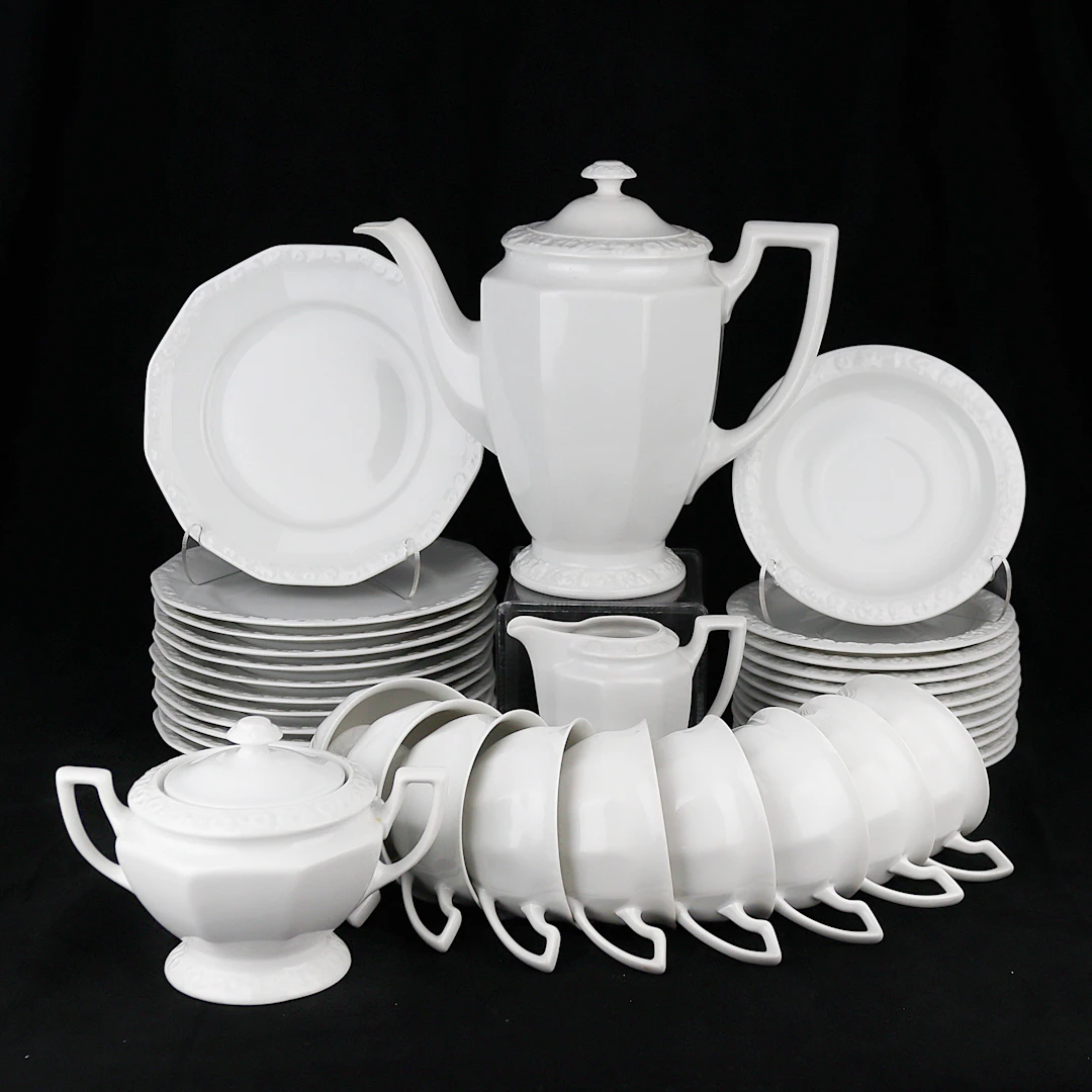 KAFFESERVIS, 36 delar, "Maria vit", porslin, Rosenthal, Tyskland.