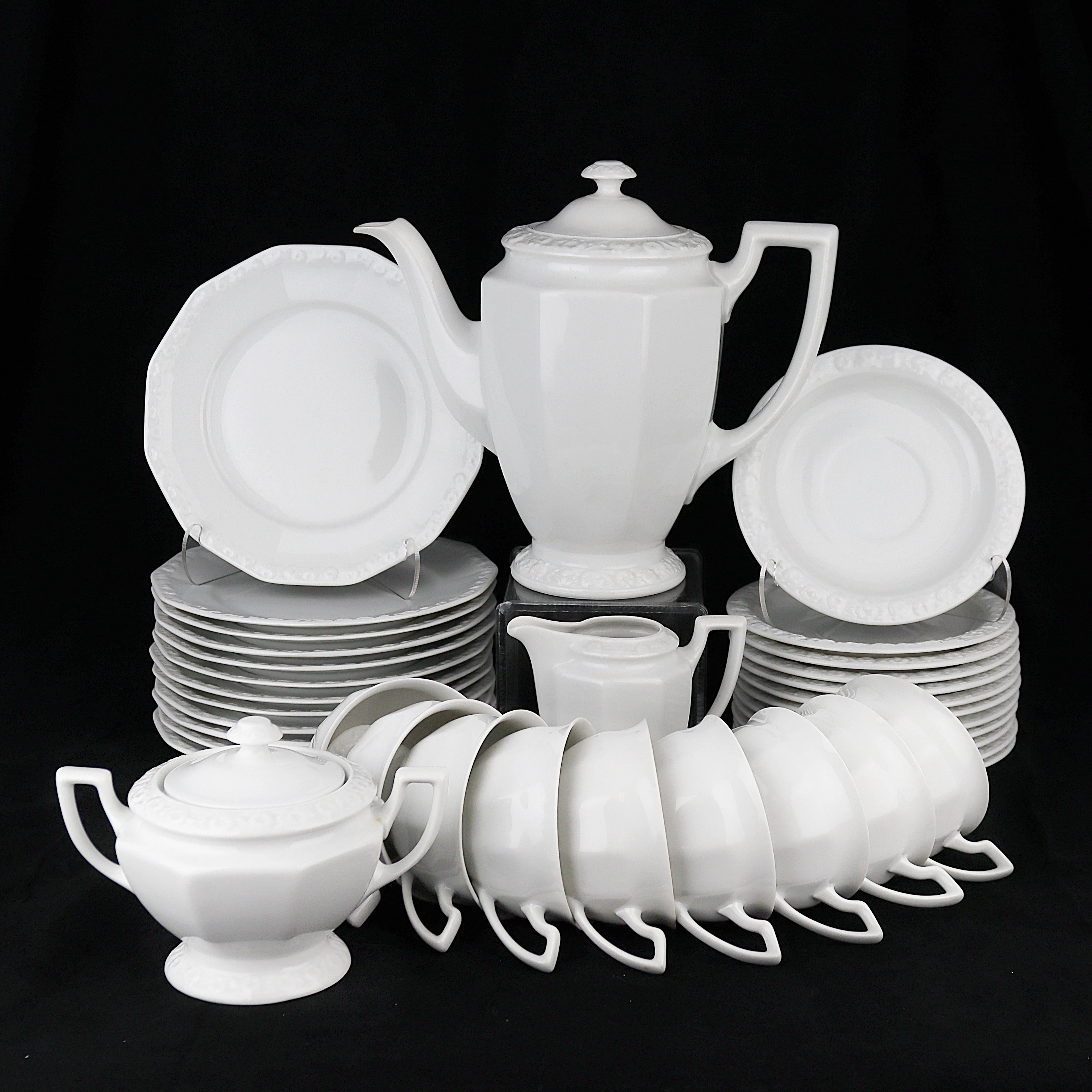 KAFFESERVIS, 36 delar, "Maria vit", porslin, Rosenthal, Tyskland.