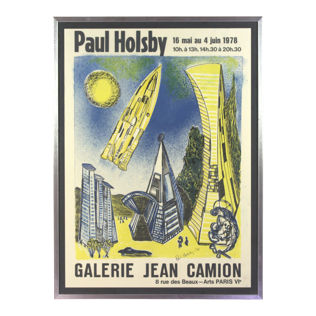 PAUL HOLSBY. Utställningsaffisch, signerad, Paris 1978.