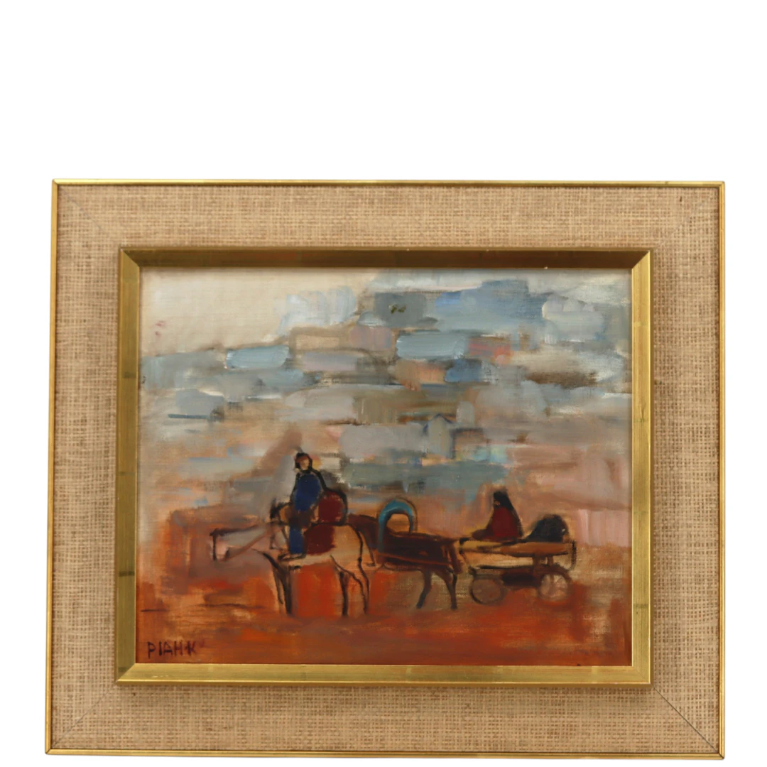PIA HESSELMARK-CAMPBELL. Olja på duk, "Istanbul", signerad, 1971.