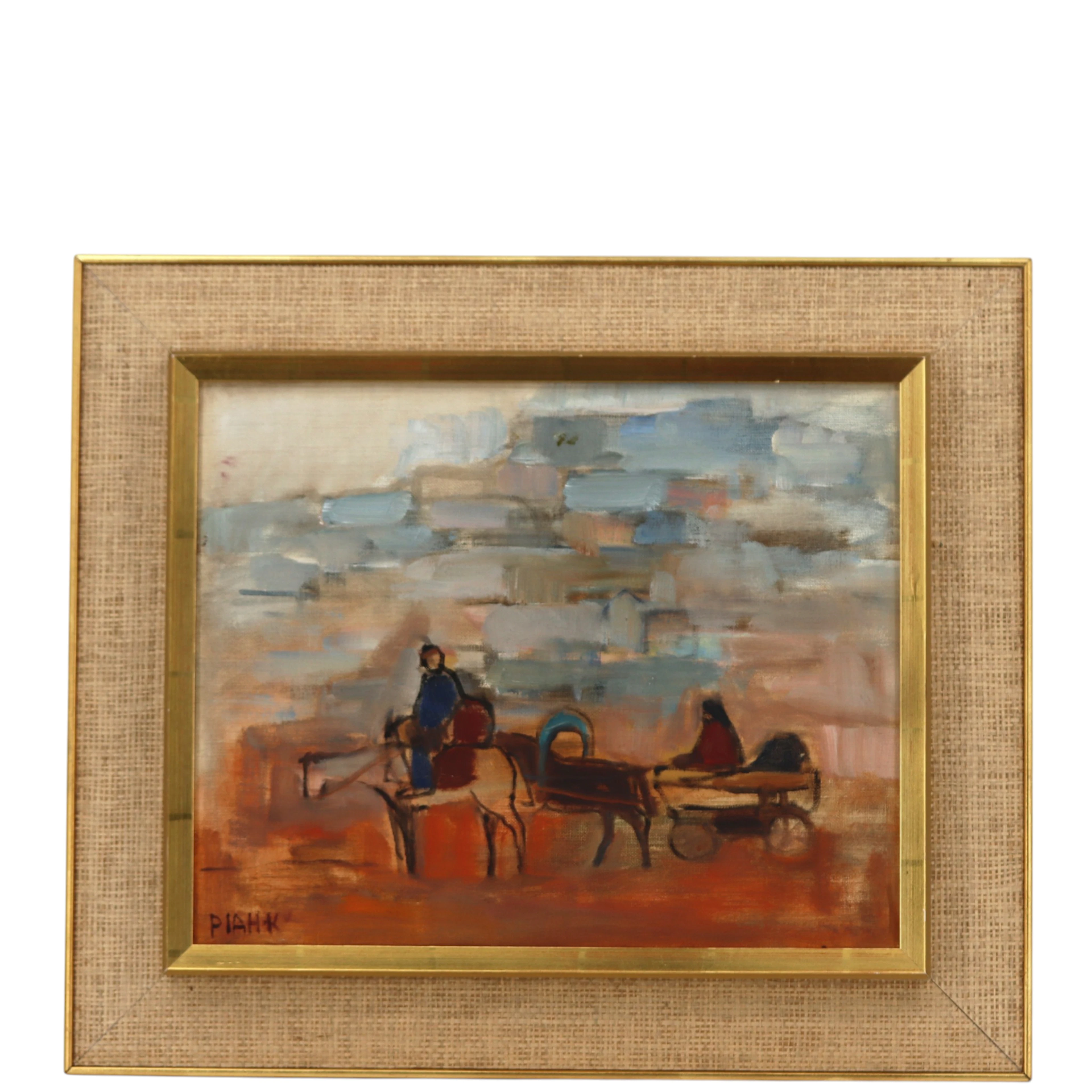 PIA HESSELMARK-CAMPBELL. Olja på duk, "Istanbul", signerad, 1971.