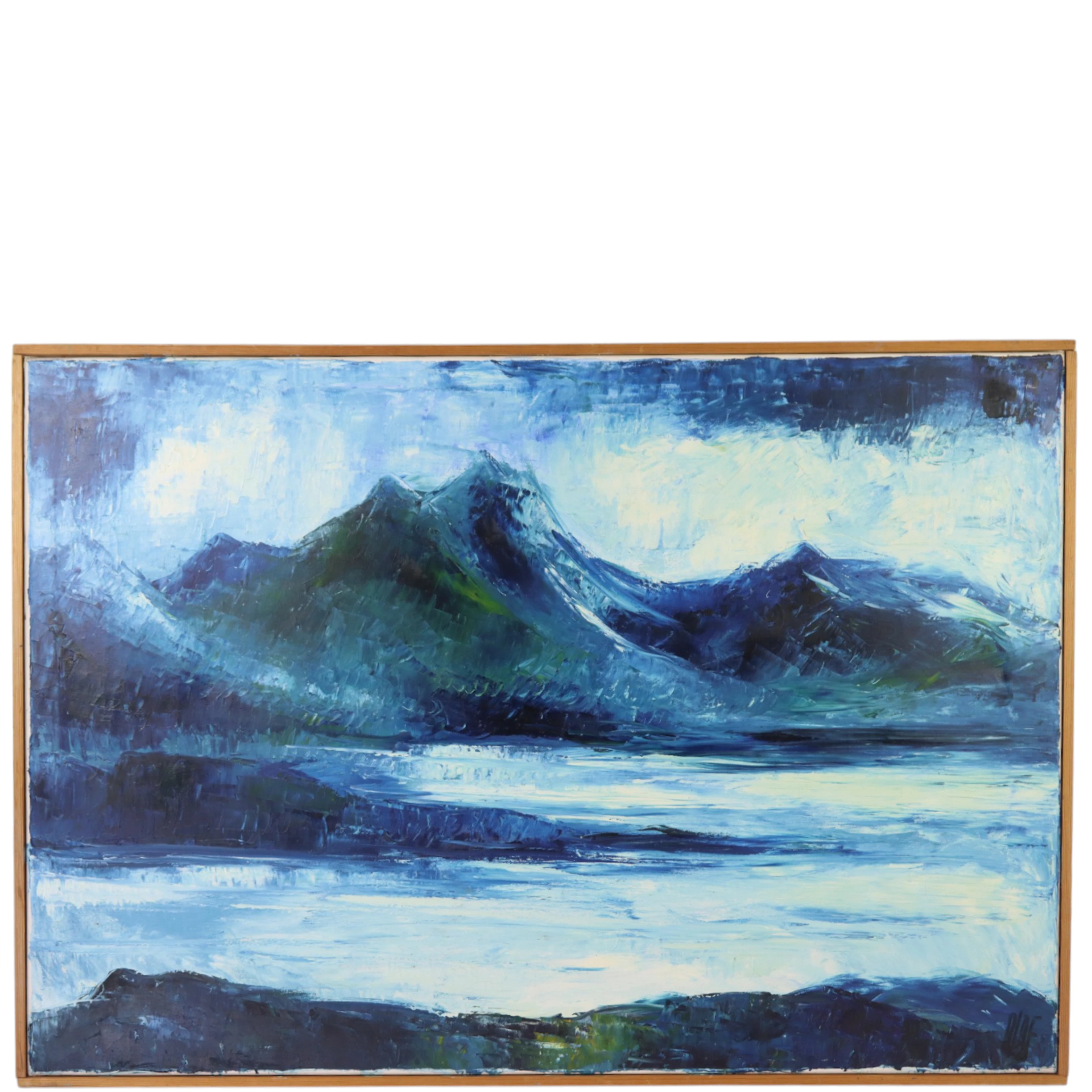 OLAF KARLSEN. Olja på duk, "Molde Norge", signerad, 1940.