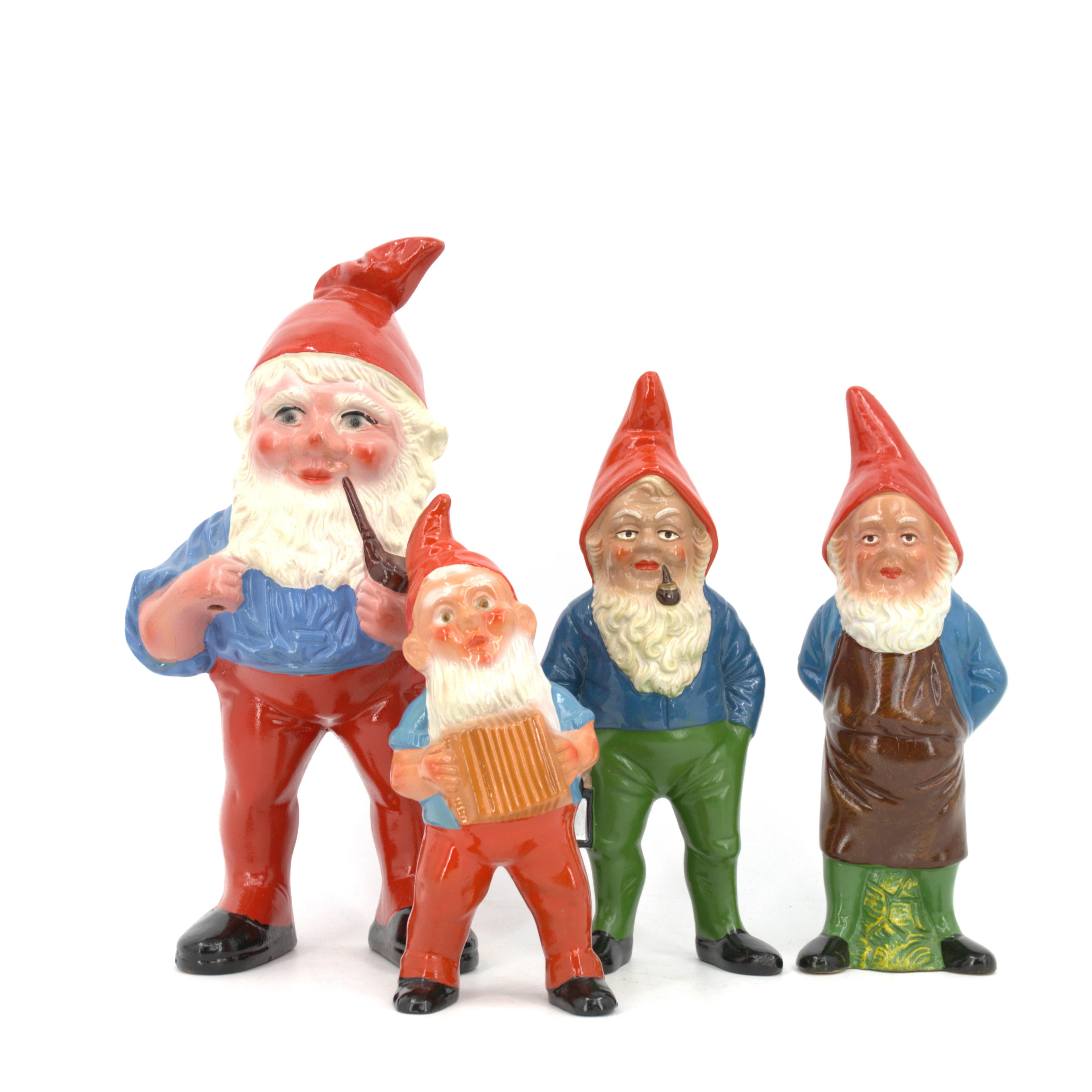 FIGURINER, 4 st, tomtar, keramik, Tyskland.