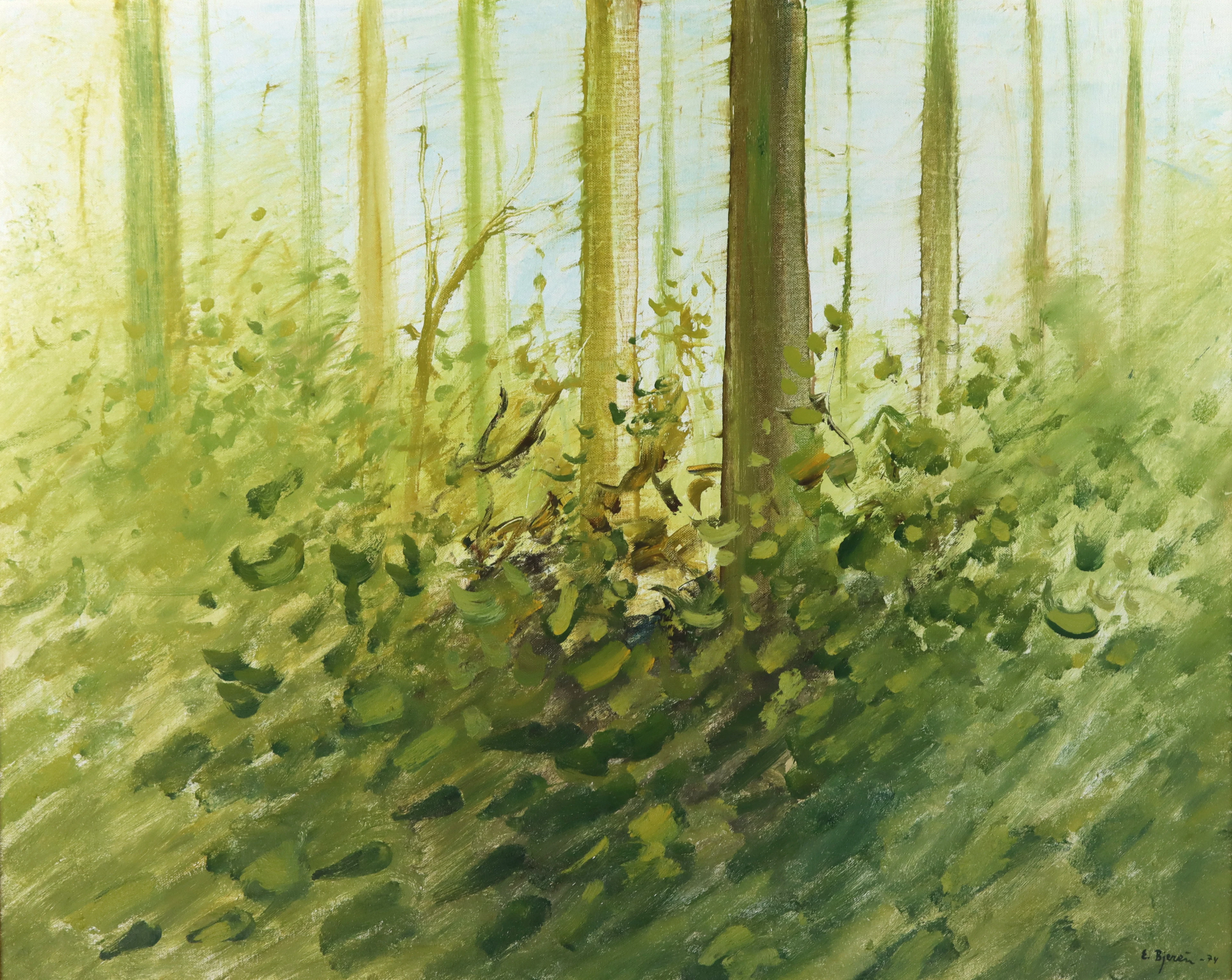 EKE BJERÉN. Olja på duk, "Sommarglänta", signerad, -74.