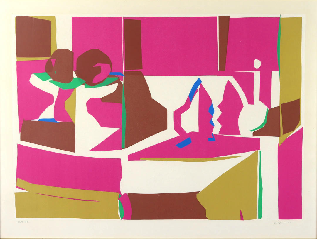 OLLE NYMAN. Litografi, 200 ex, komposition, signerad.