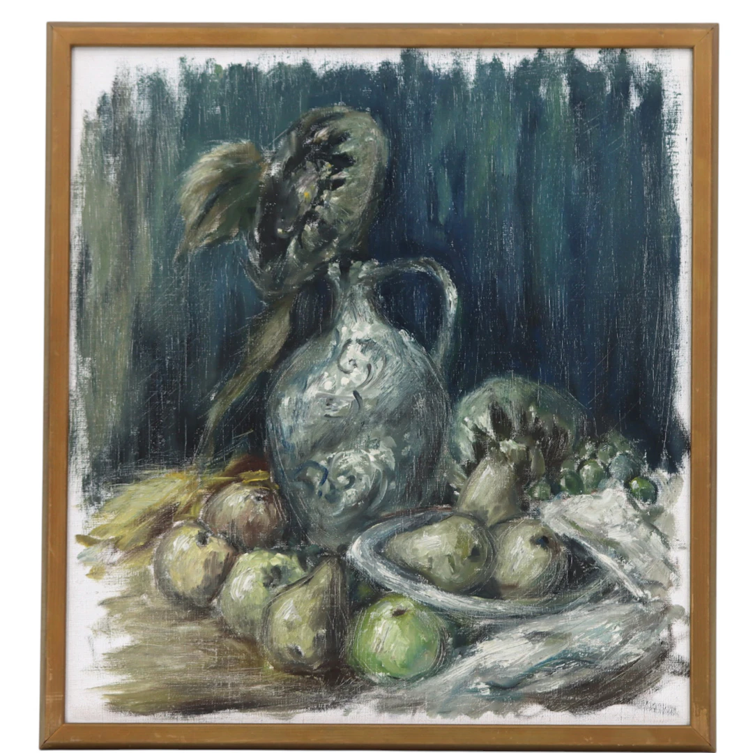 CARL JULIUS. Olja på duk, "Stilleben", signerad à tergo, -72.