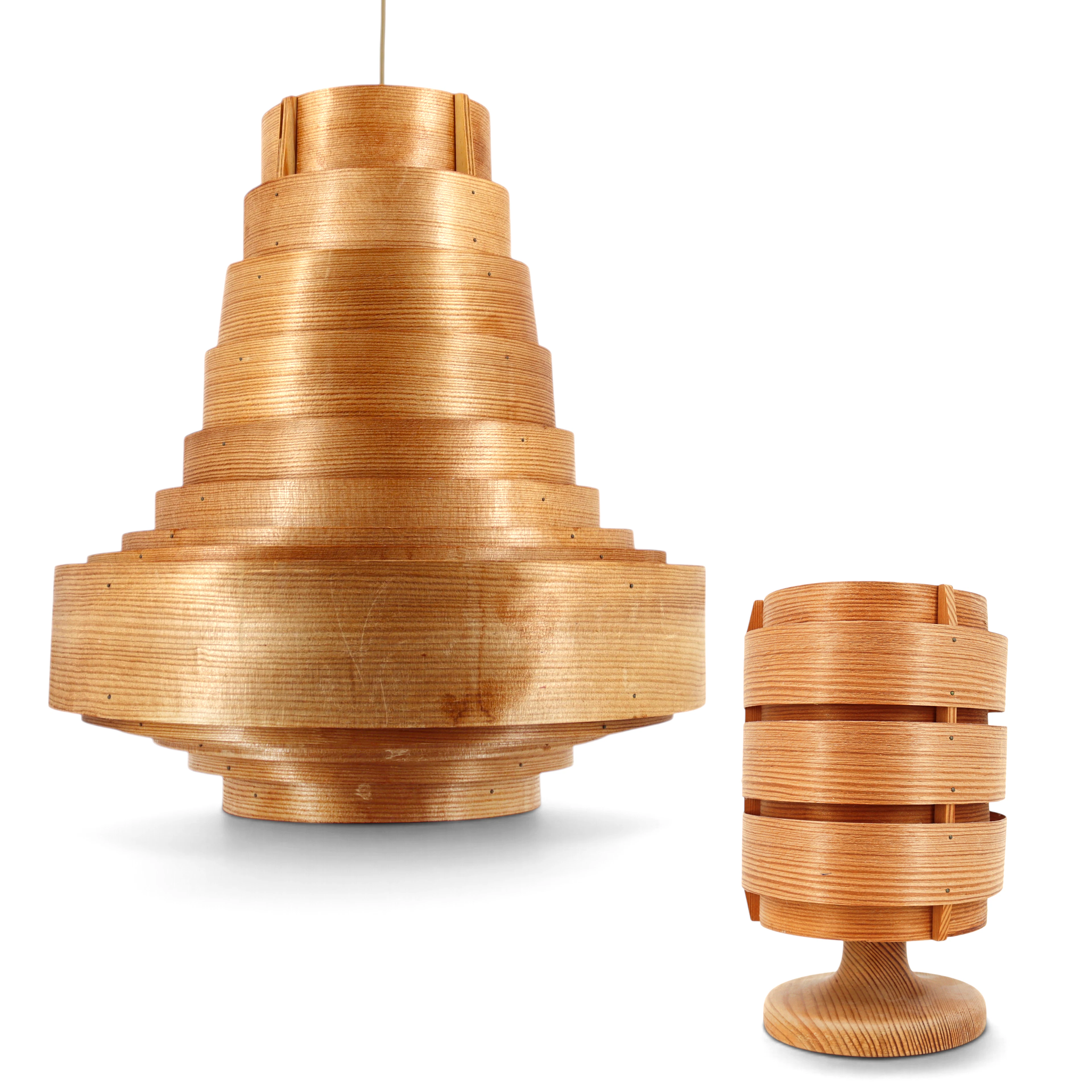 HANS-AGNE JAKOBSSON. Taklampa och bordslampa, 2 st, "T 667" och B