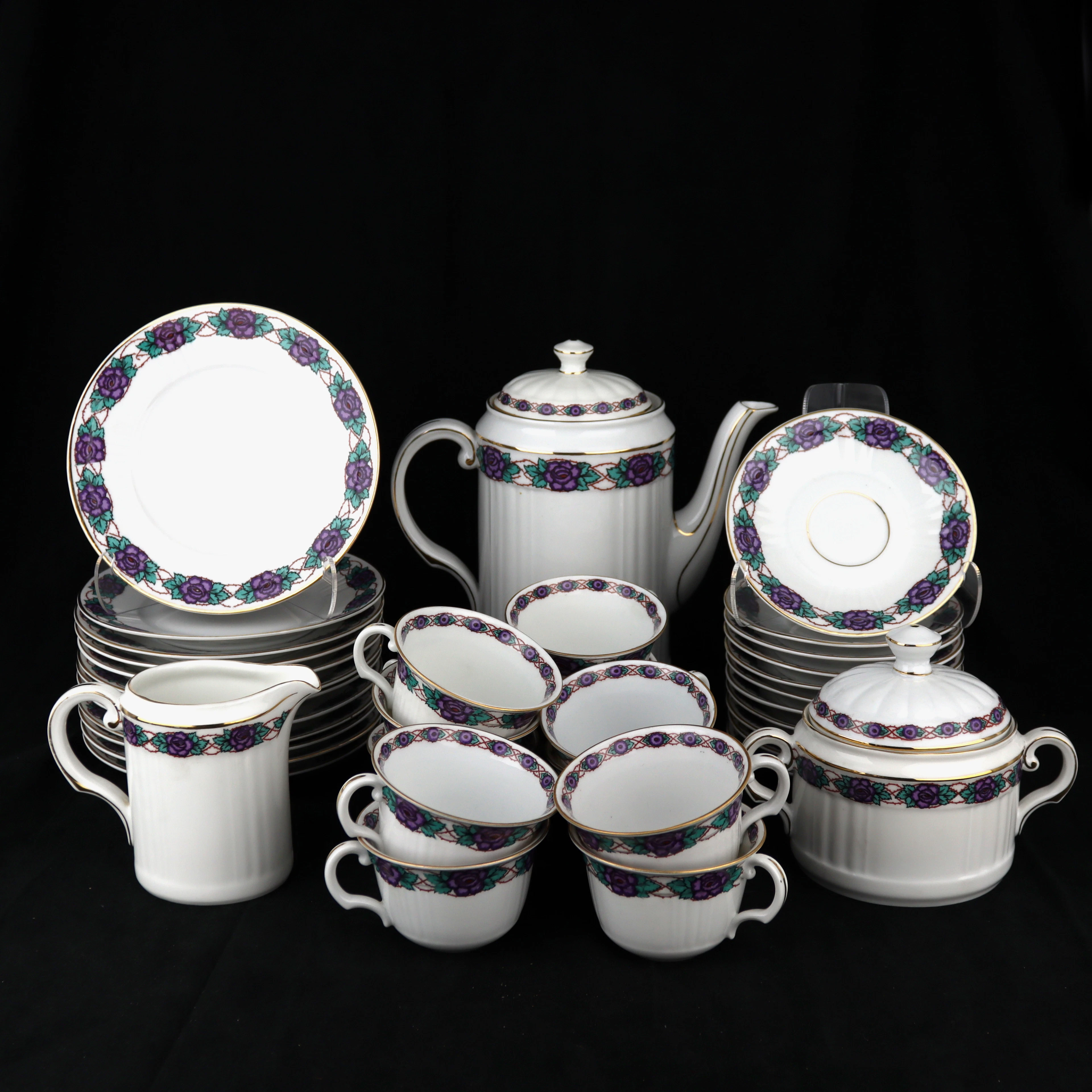 KAFFESERVIS, 38 delar, porslin, Paul Müller, Tyskland.