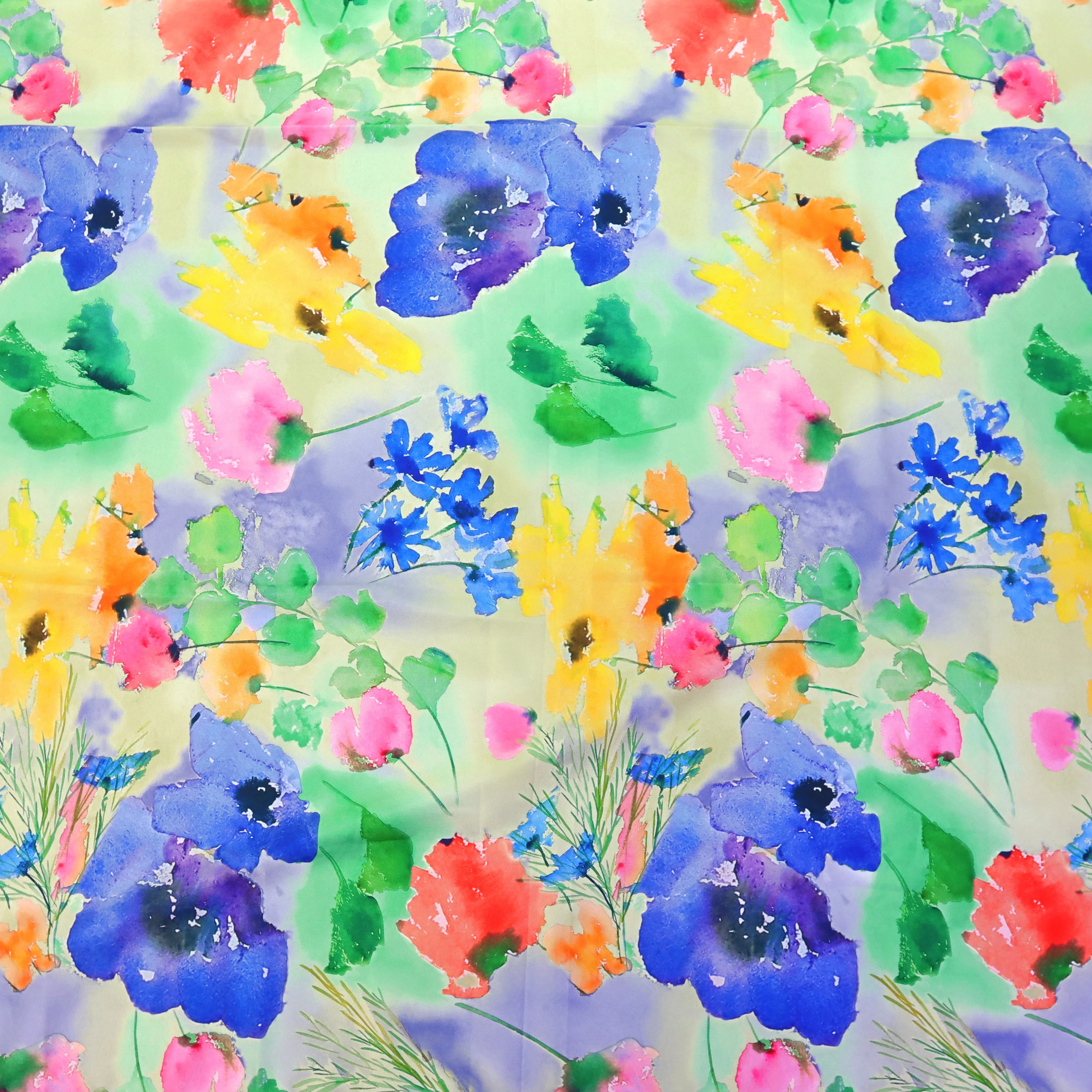 LENA LINDERHOLM. Bordduk, floralt mönster, polyester, signerad, ca