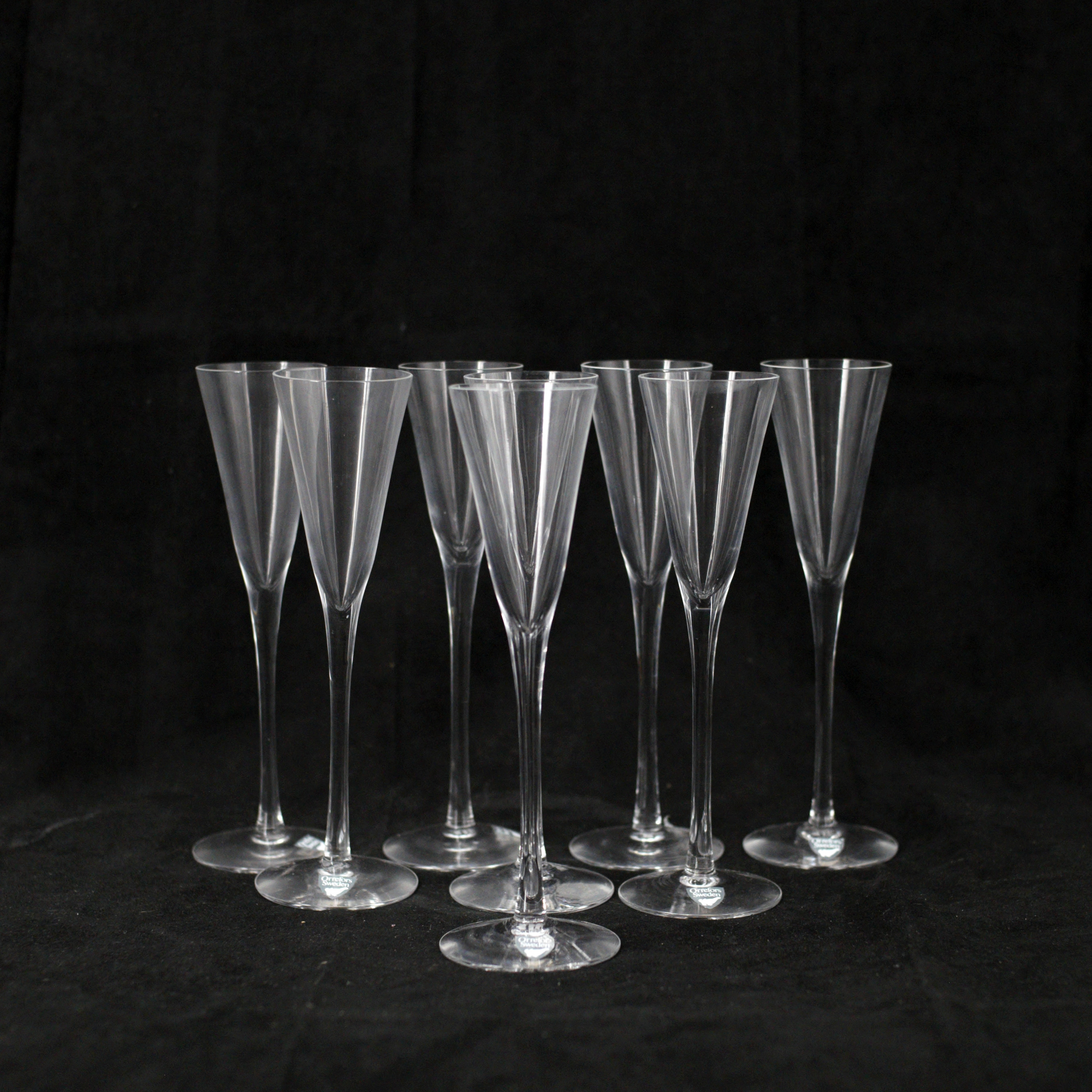 SNAPSGLAS, 8 st, kristall, Orrefors.
