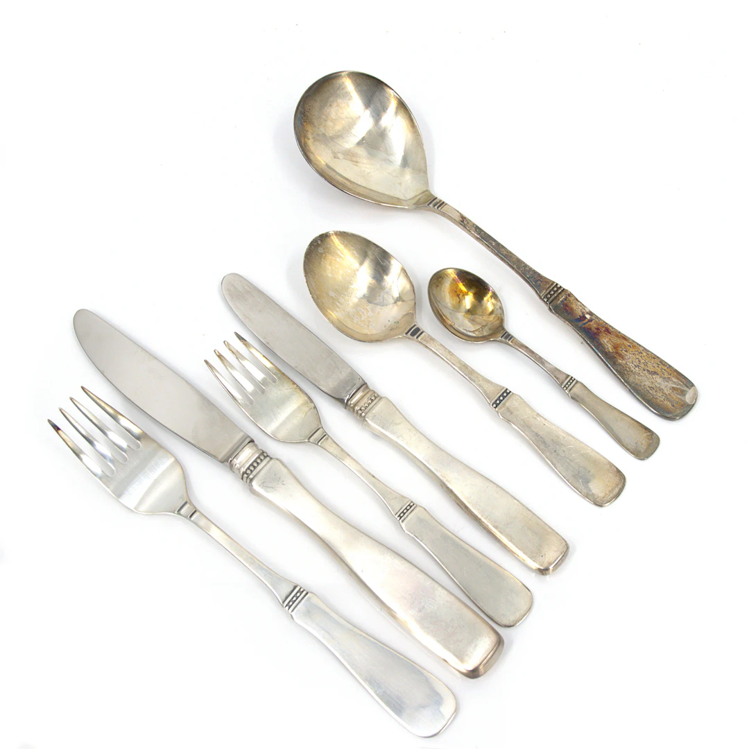 ERIC LÖFMAN. Matbestick, 73 delar, "Uppsala", silver, Mema, Eskilstuna