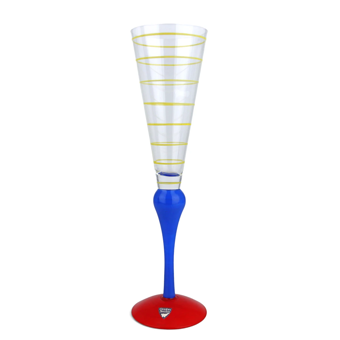 ANNE NILSSON. Champagneglas, "Clown", Orrefors.