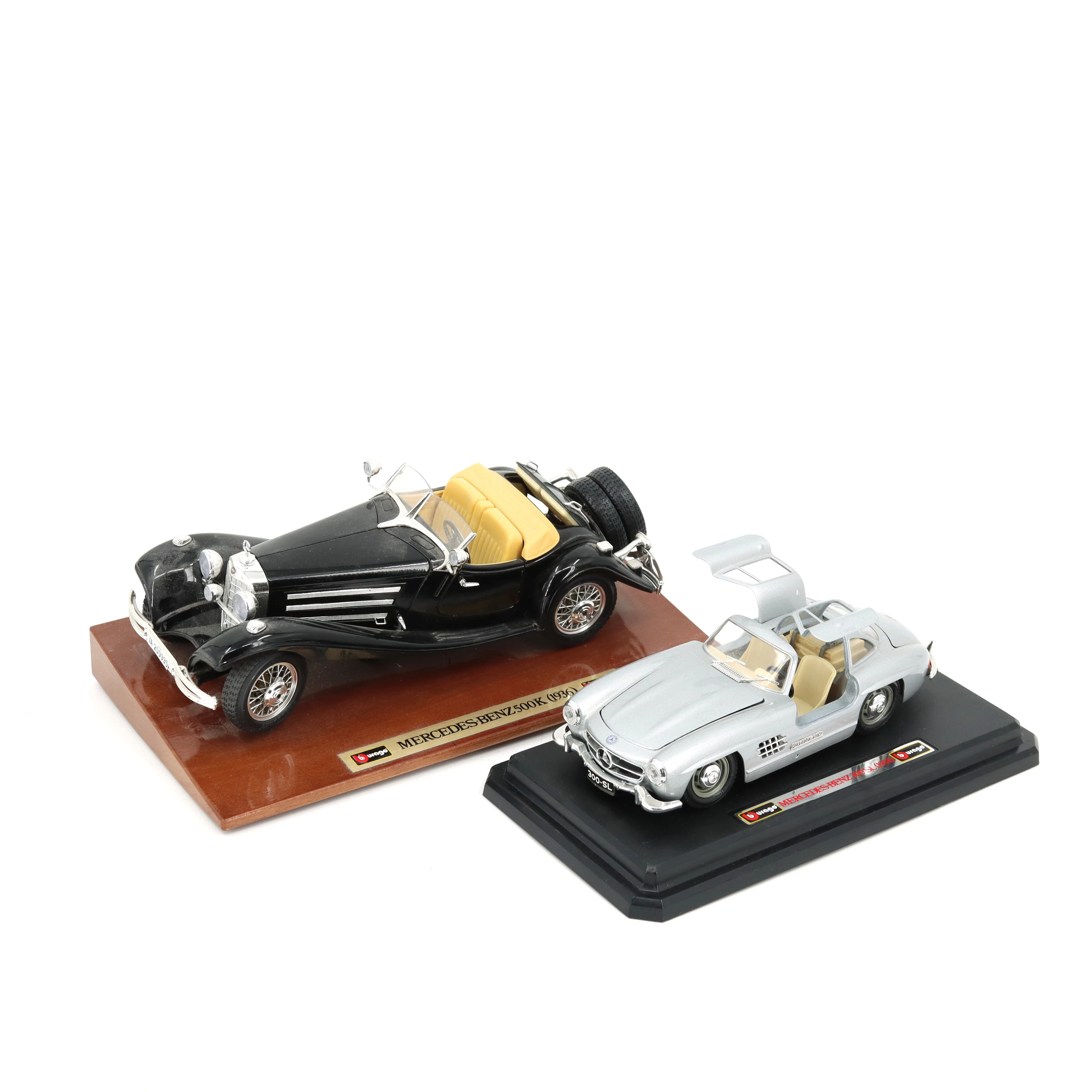 MODELLBILAR, 2 st, Mercedes-Benz 1936, och Mercedez-Benz 1954, Burango