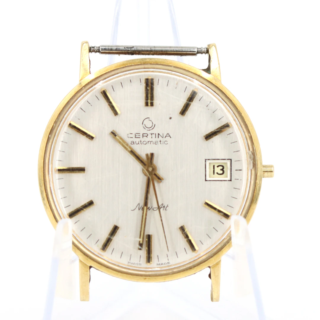 CERTINA. "New Art", armbandsur, guld 14k, automatic, datum, Schweiz