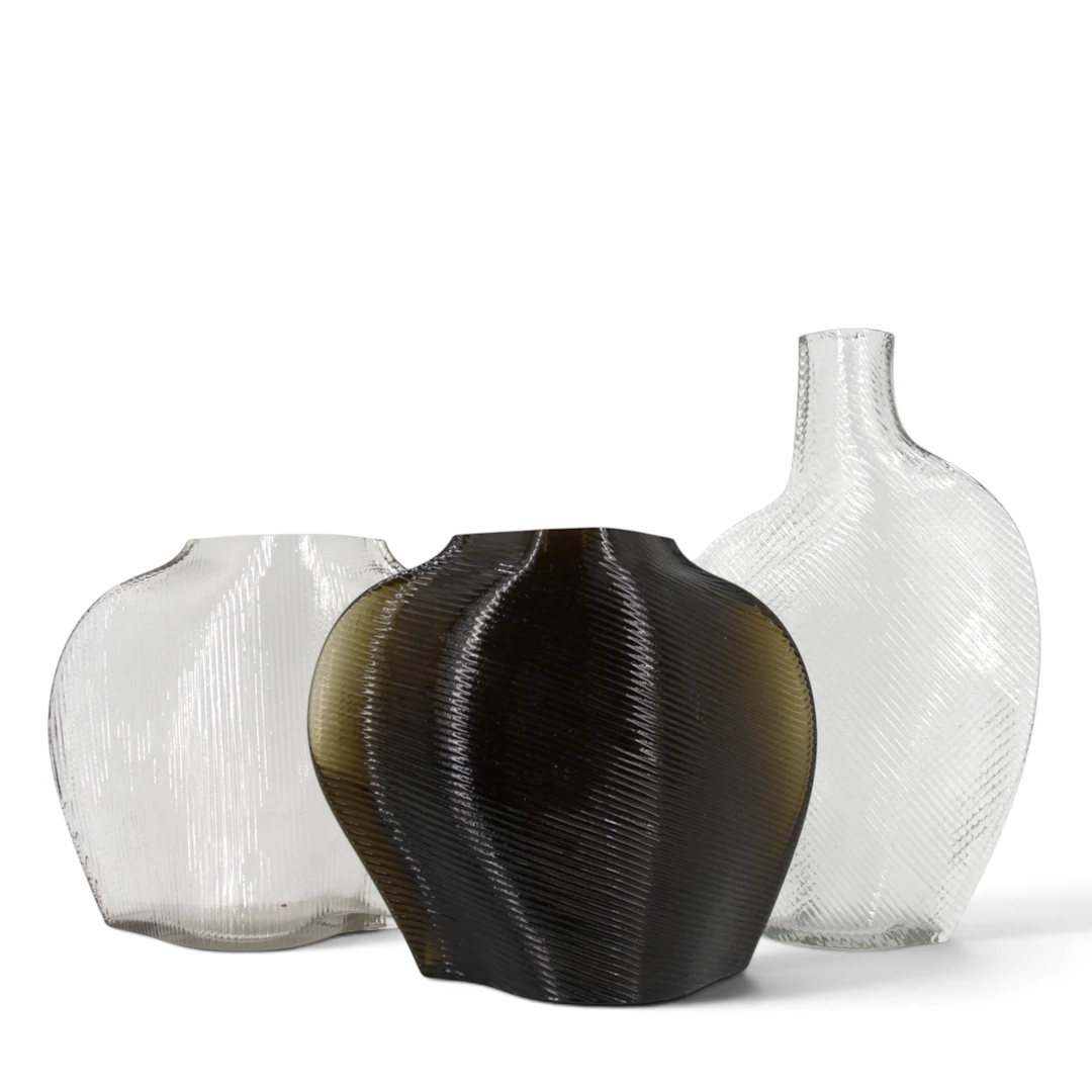 MATIAS MOELLENBACH. Vas, 3 delar, "Flow", glas, Formgatan, nutida.