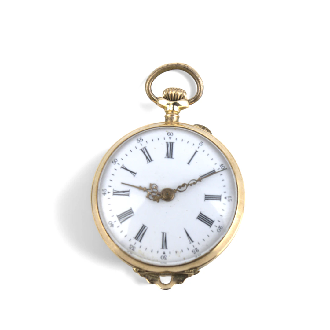 FICKUR, dam, ytterboett guld 14k, Schweiz, 1900-talets första hälft.