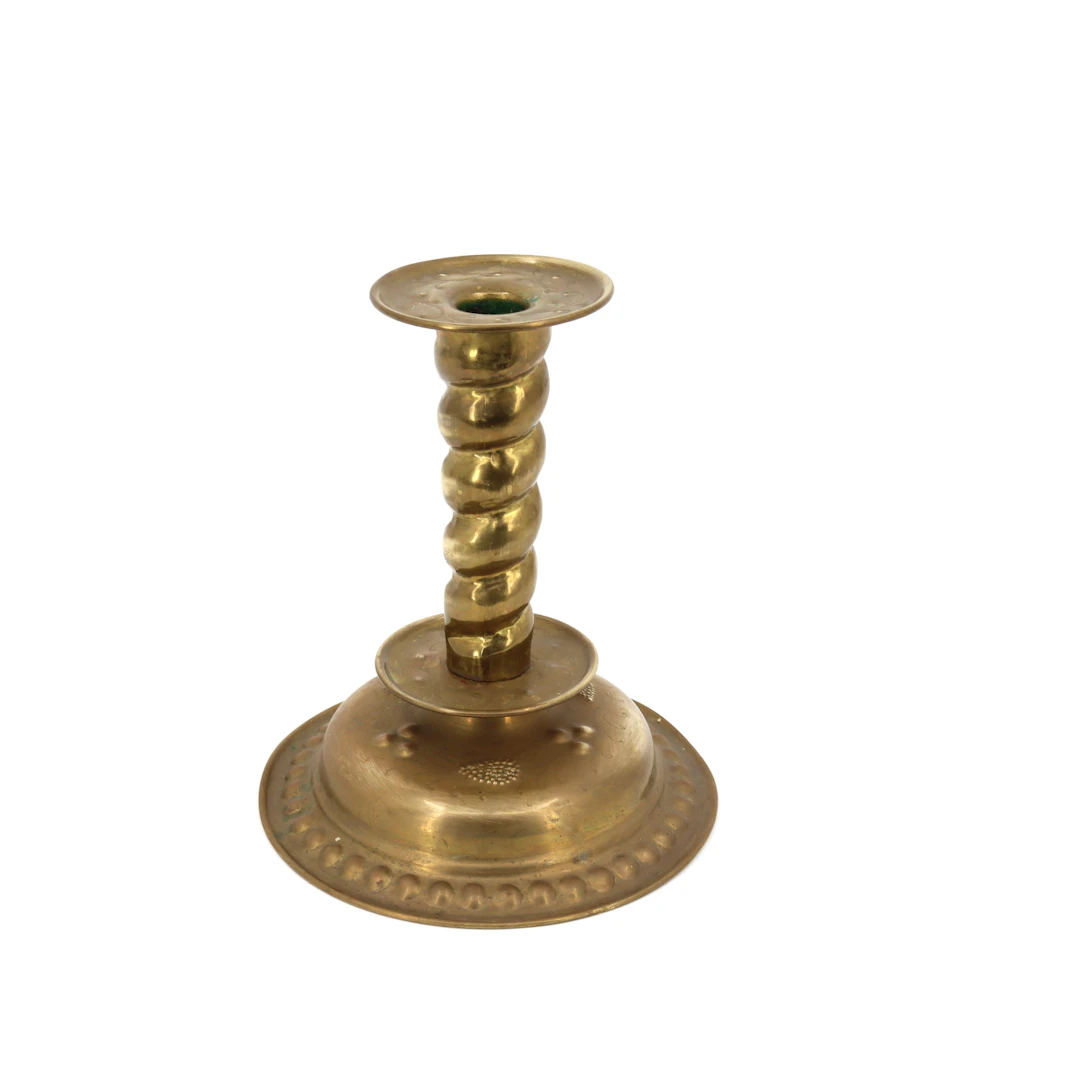 LJUSSTAKE, mässing, vriden pelare, barockstil, 1800-tal.