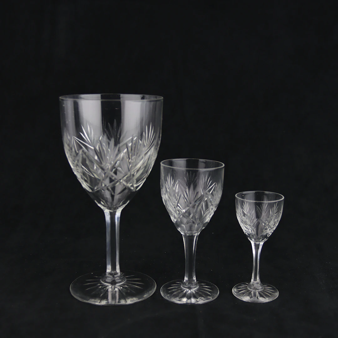 FRITZ KALLENBERG. glasservis, 21 delar, "Helga", kristall, slipad