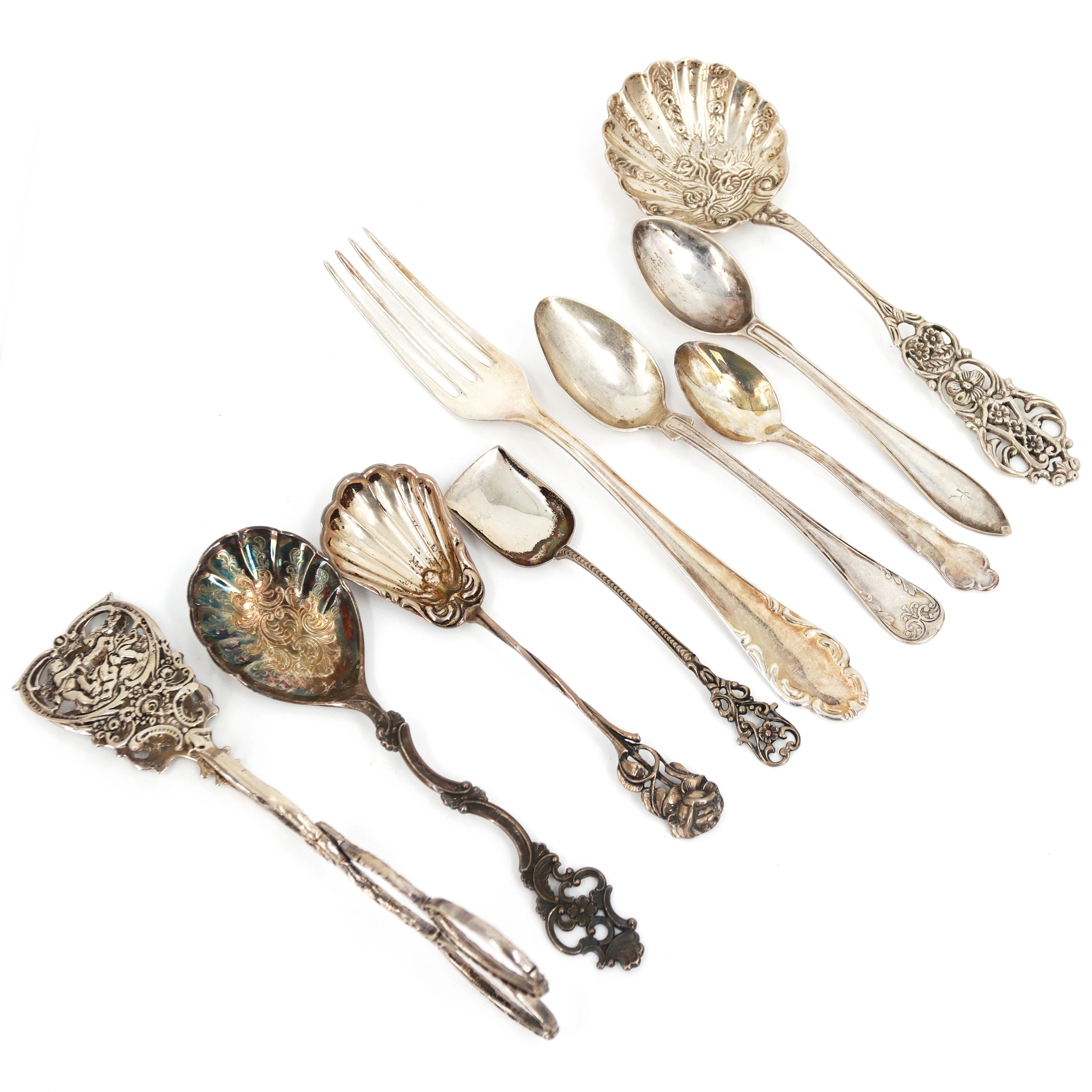 DIVERSE BESTICK, 9 delar, silver.