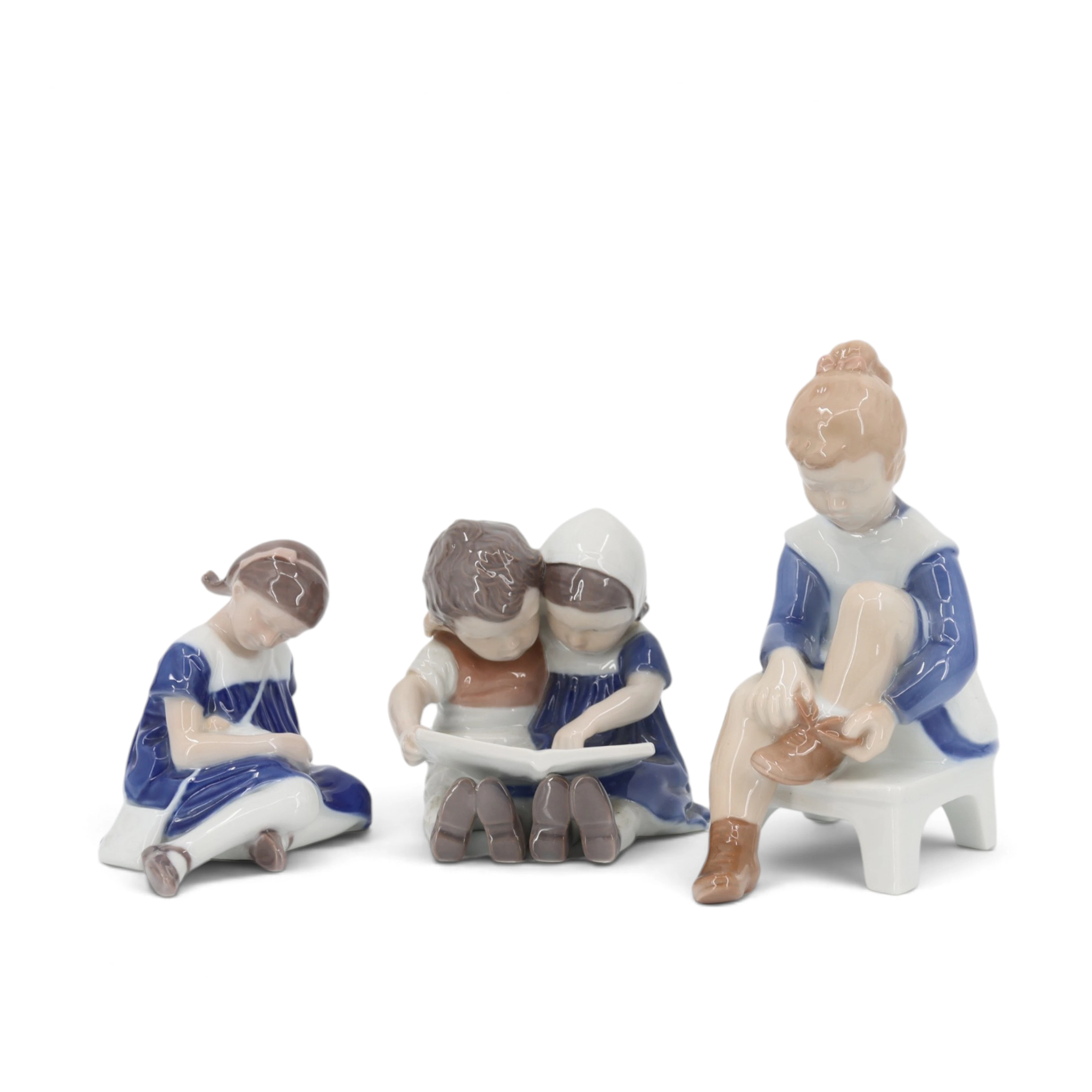FIGURINER, 3 st, porslin, nr 2373, 152 och 1567, Bing & Gröndal, Danmark.