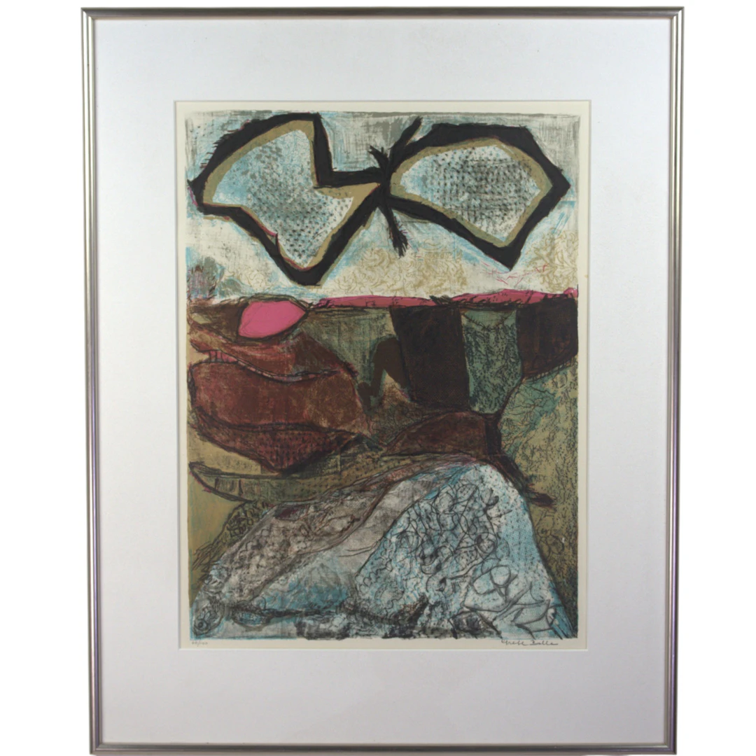 GRETE BALLE. Litografi, 66/100, komposition, signerad.