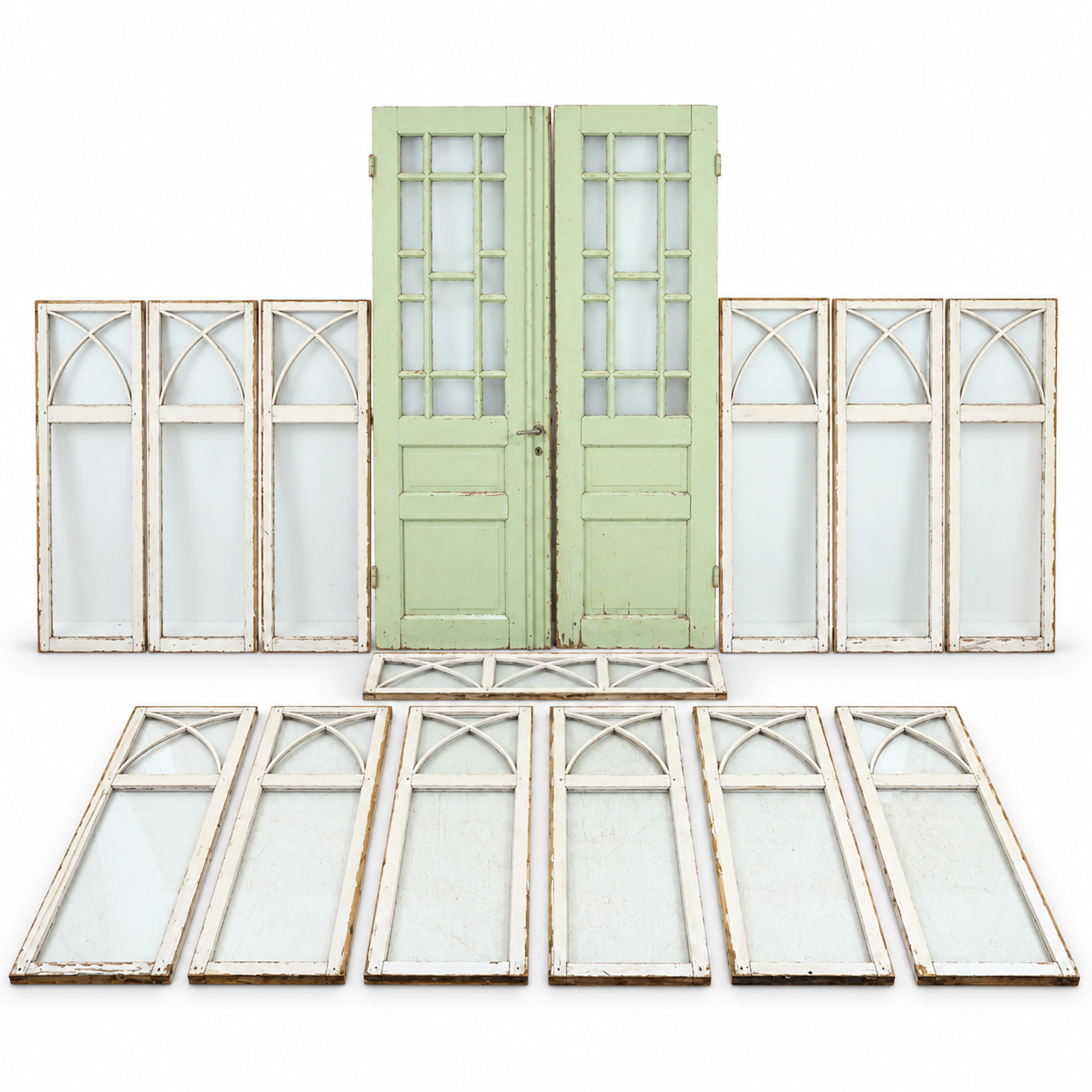 GLASVERANDA, pardörrar & fönster, Jugend, tidigt 1900.