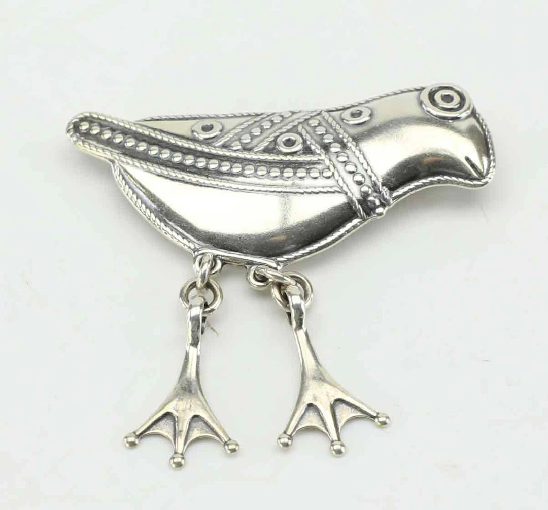 BROSCH, silver 925, " Fågel från Hattula" Kalevala, Finland, 1993.