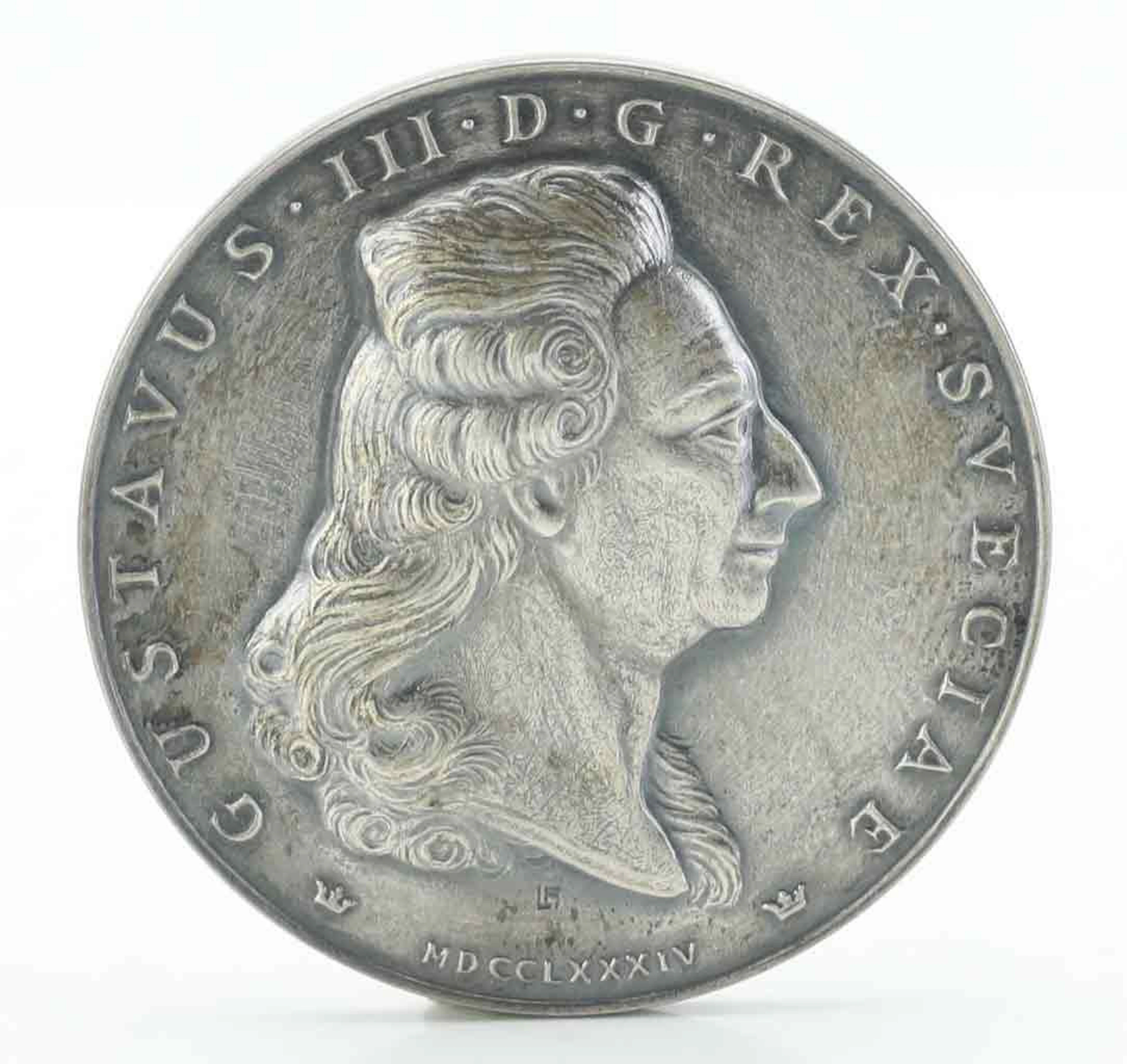 MEDALJ, silver, 200-årsjubileet, Gustaf III:s förvärv av S:t Barthélemy