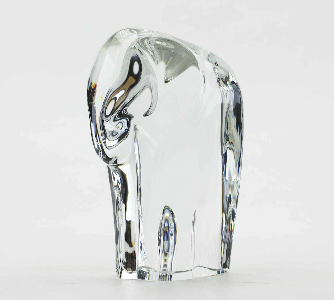 OLLE ALBERIUS. Skulptur, kristall, "Elefanten", signerad, Orrefors.