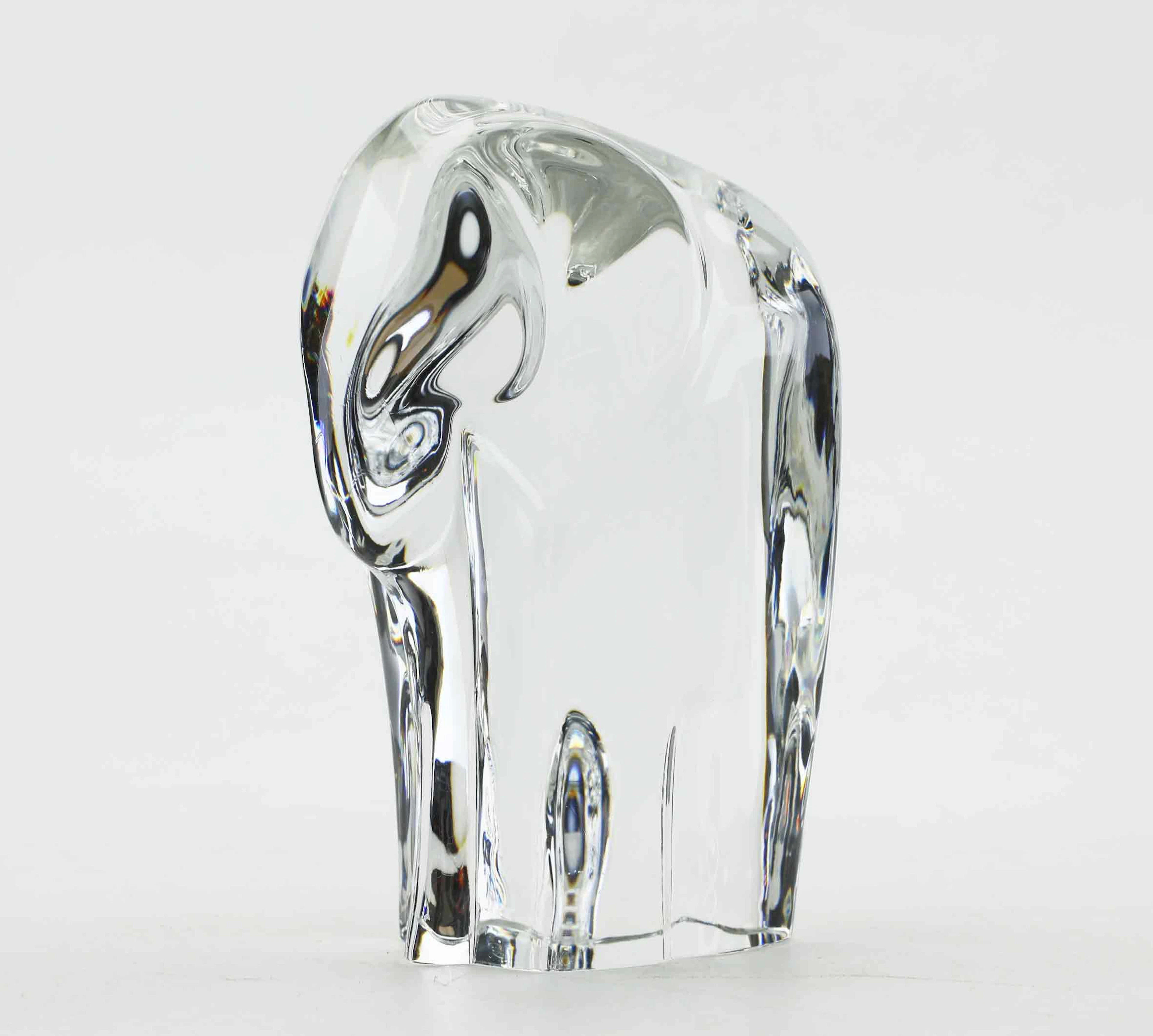 OLLE ALBERIUS. Skulptur, kristall, "Elefanten", signerad, Orrefors.