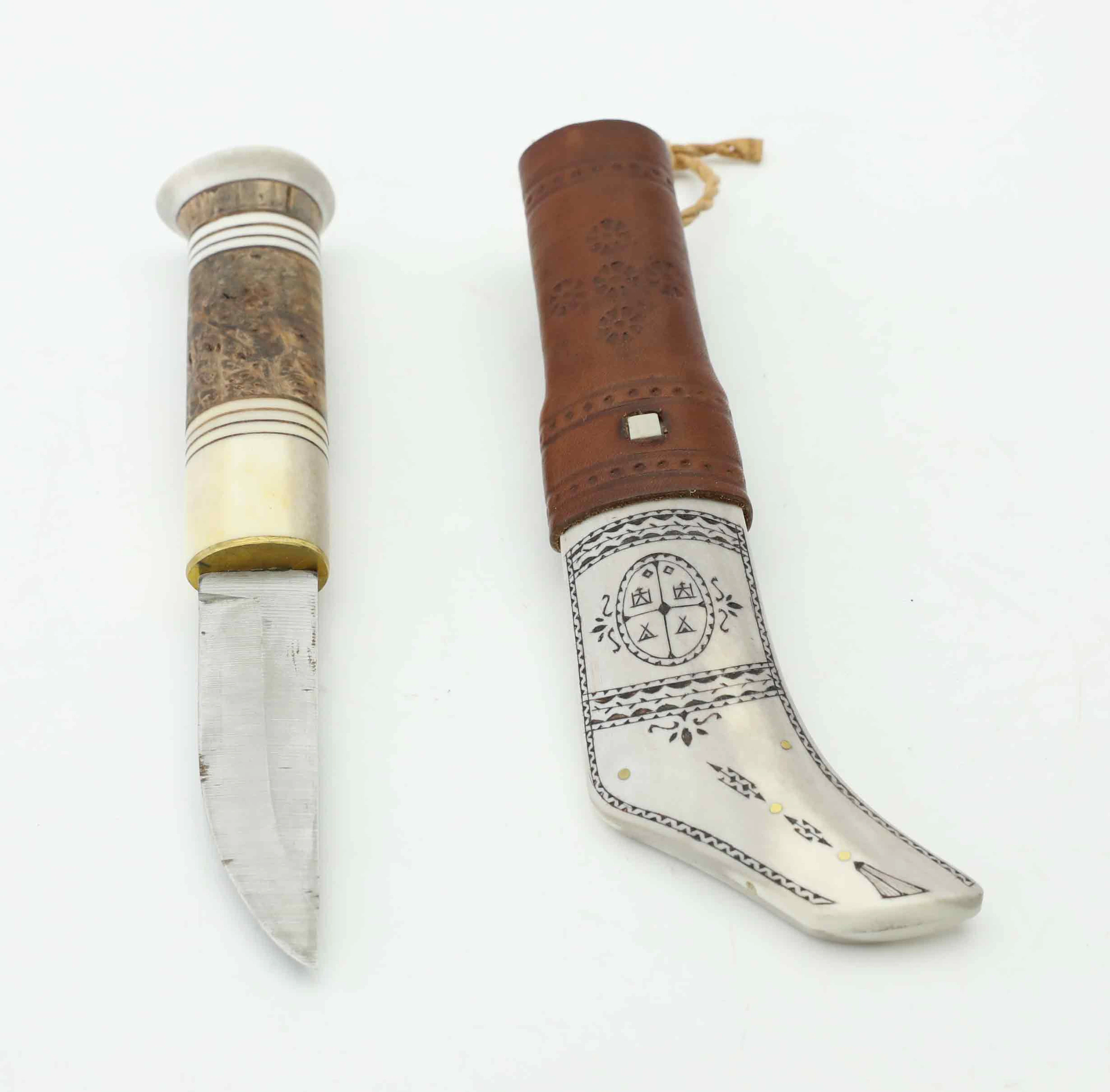 KARL ENAR HANSSON. Kniv, halvhorns, monogramsignerad.