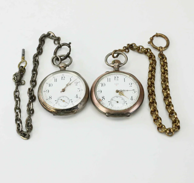 FICKUR, 2 st, 51 mm, 52 mm, silver, 1900-tal.