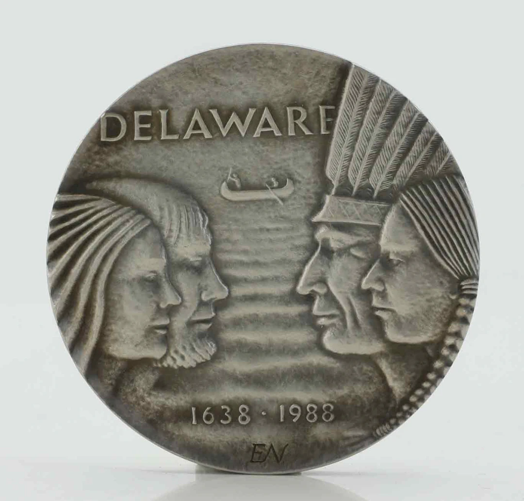 MEDALJ, silver, Delaware-jubileet, 1638-1988.