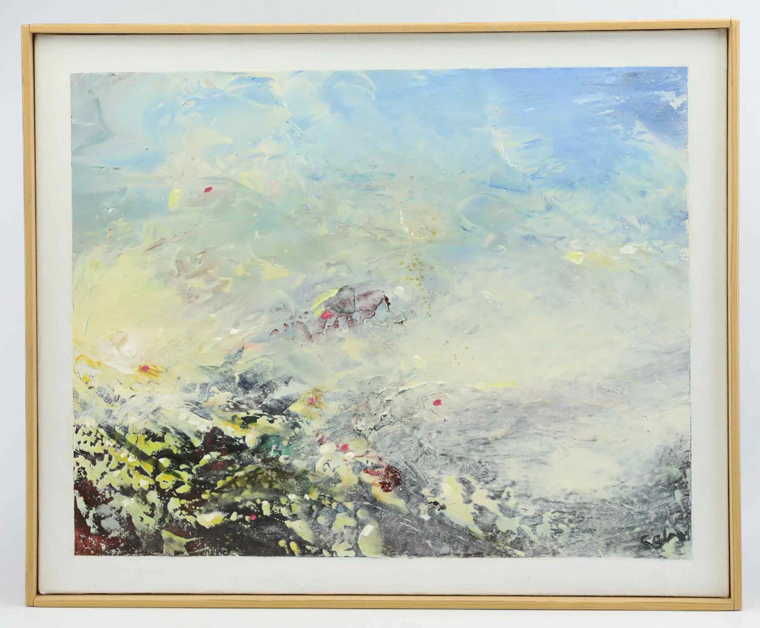 CARL ALEXIUS BERNDTSSON. Olja på duk, "Genom molnen" signerad och