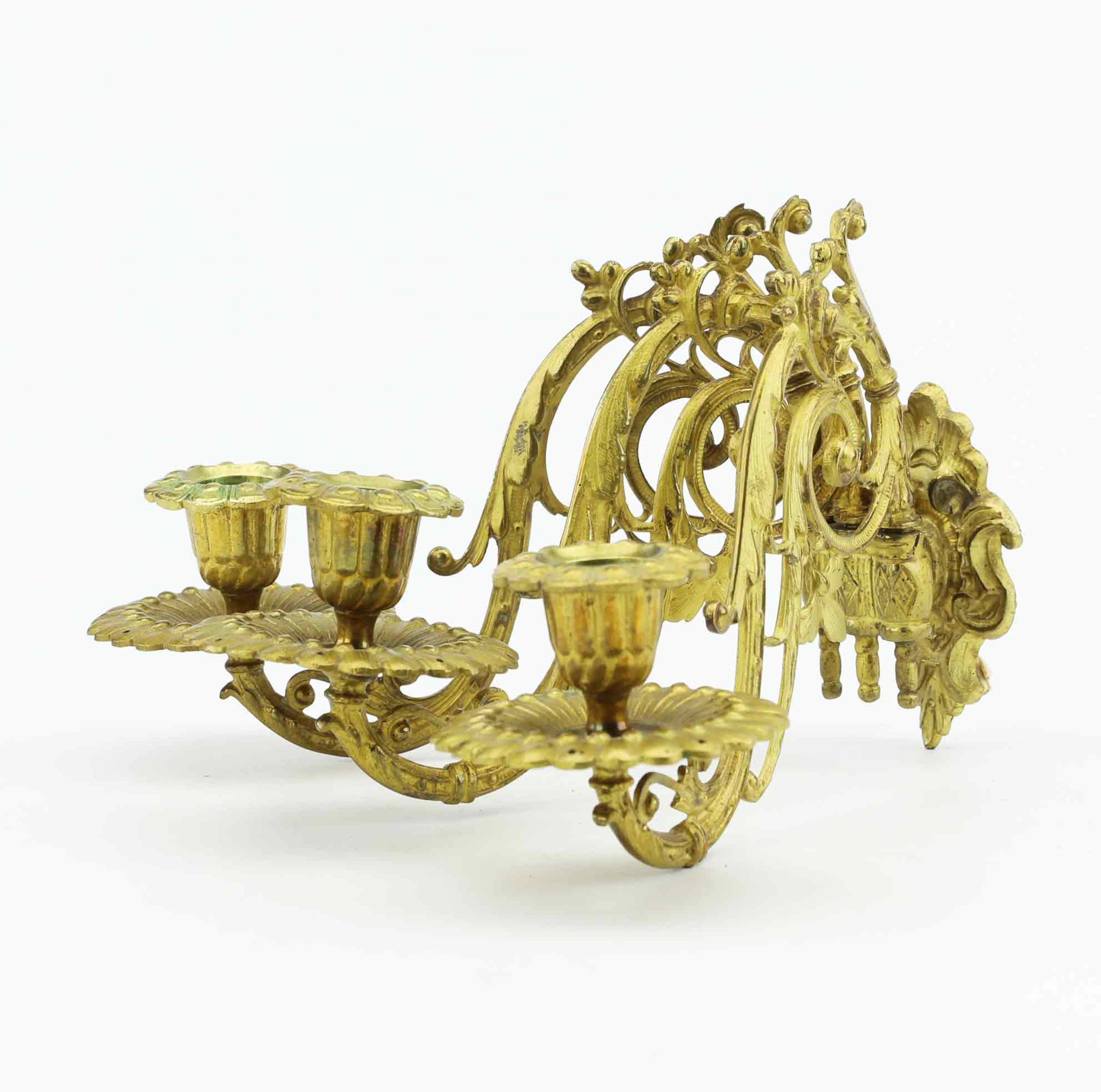 VÄGGAPPLIQUE, 3-armad, omkring sekelskiftet 18/1900.