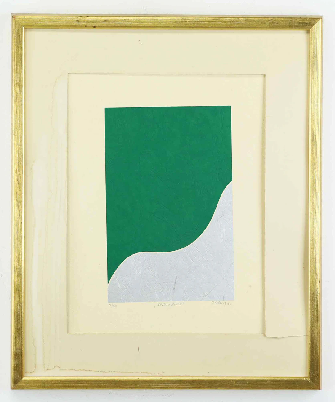 OIDENTIFIERAD KONSTNÄR. Serigrafi, "Green and silver", numrerad 2/50