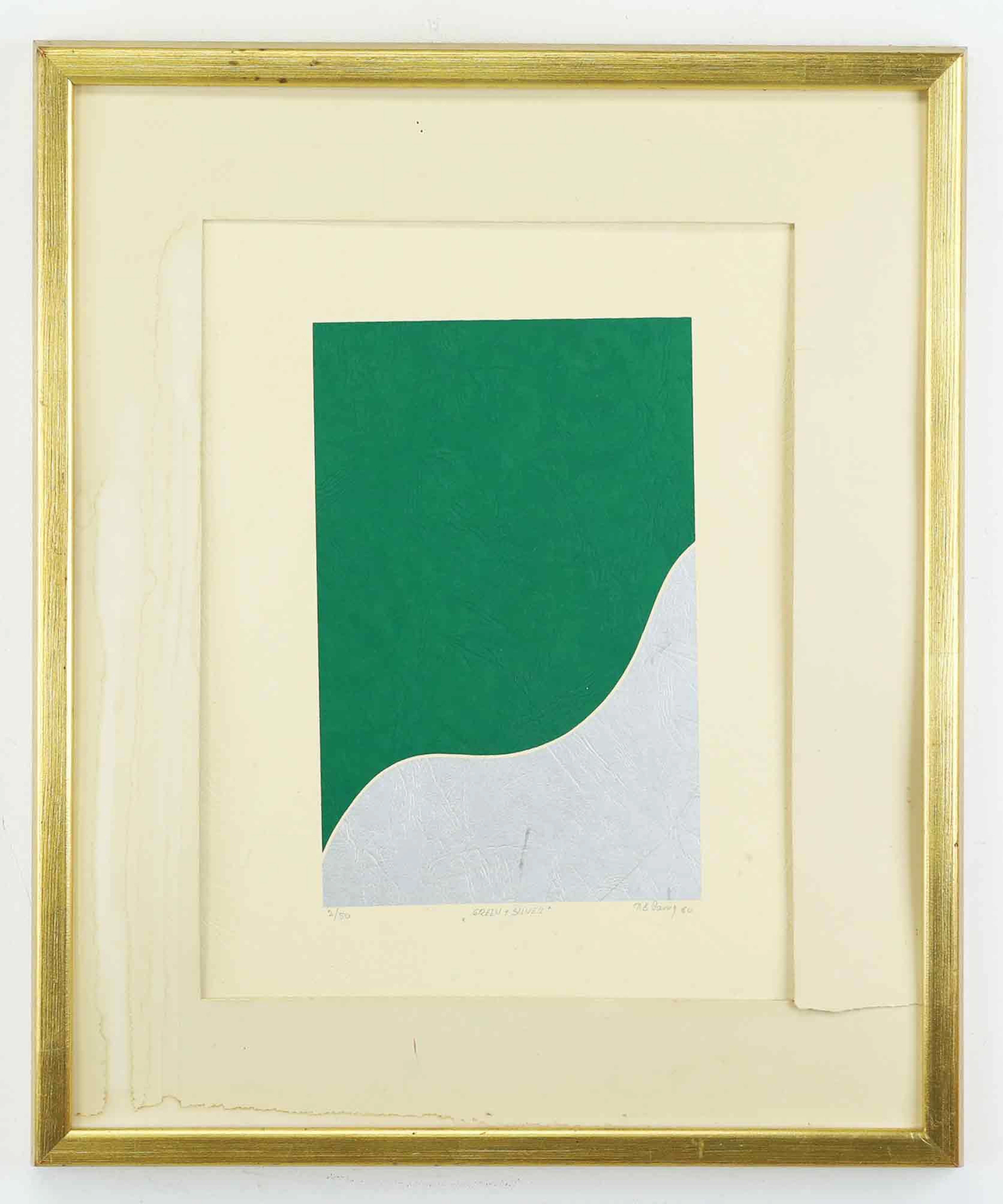 OIDENTIFIERAD KONSTNÄR. Serigrafi, "Green and silver", numrerad 2/50