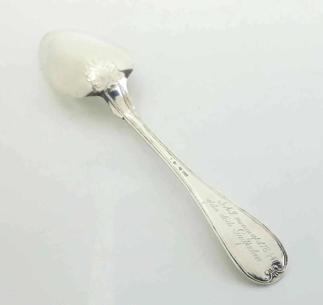BEGRAVNINGSSKED, silver, Eric Söderholm, Härnösand, 1854.