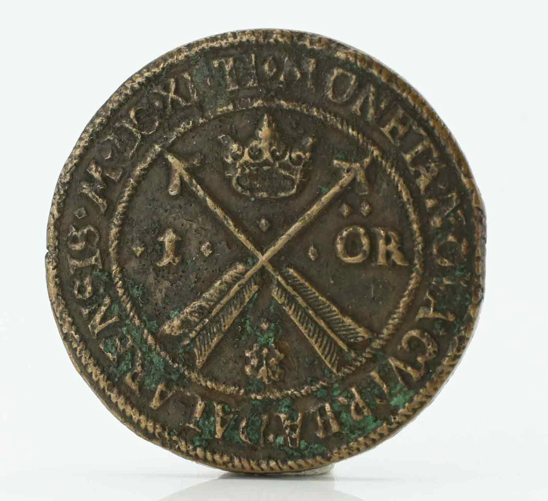 MYNT, 1 öre, Drotting Kristina, Avesta, Sverige, 1647.