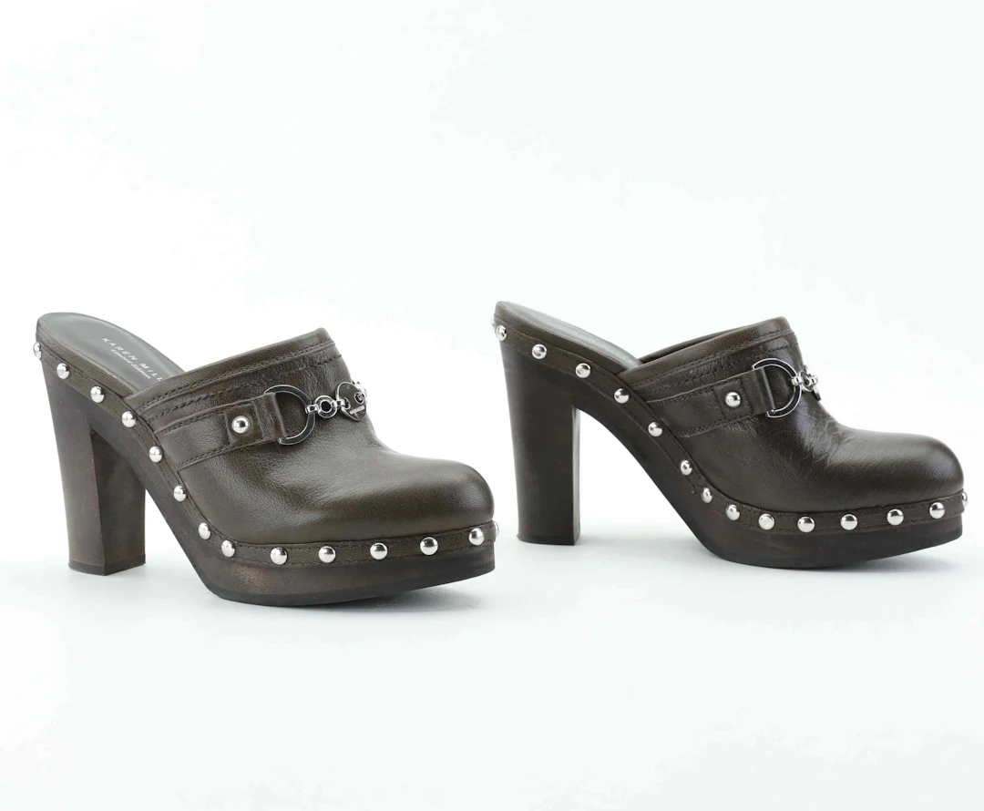 KAREN MILLEN. Skor, dam, ett par, stl 40, Skinn, Clogs-modell, Limited Edition.