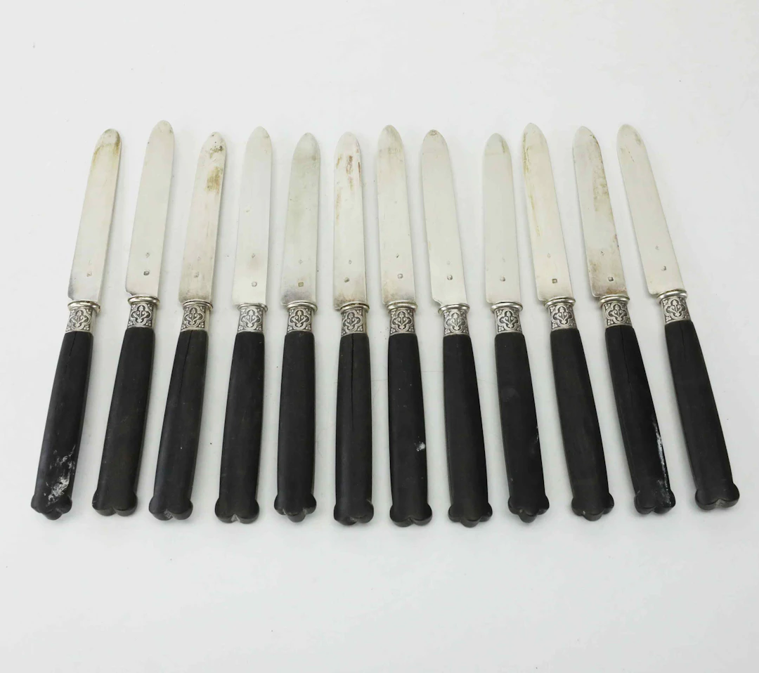 KNIVAR, 12 st, silver, Paris, Frankrike, omkring 18/1900.