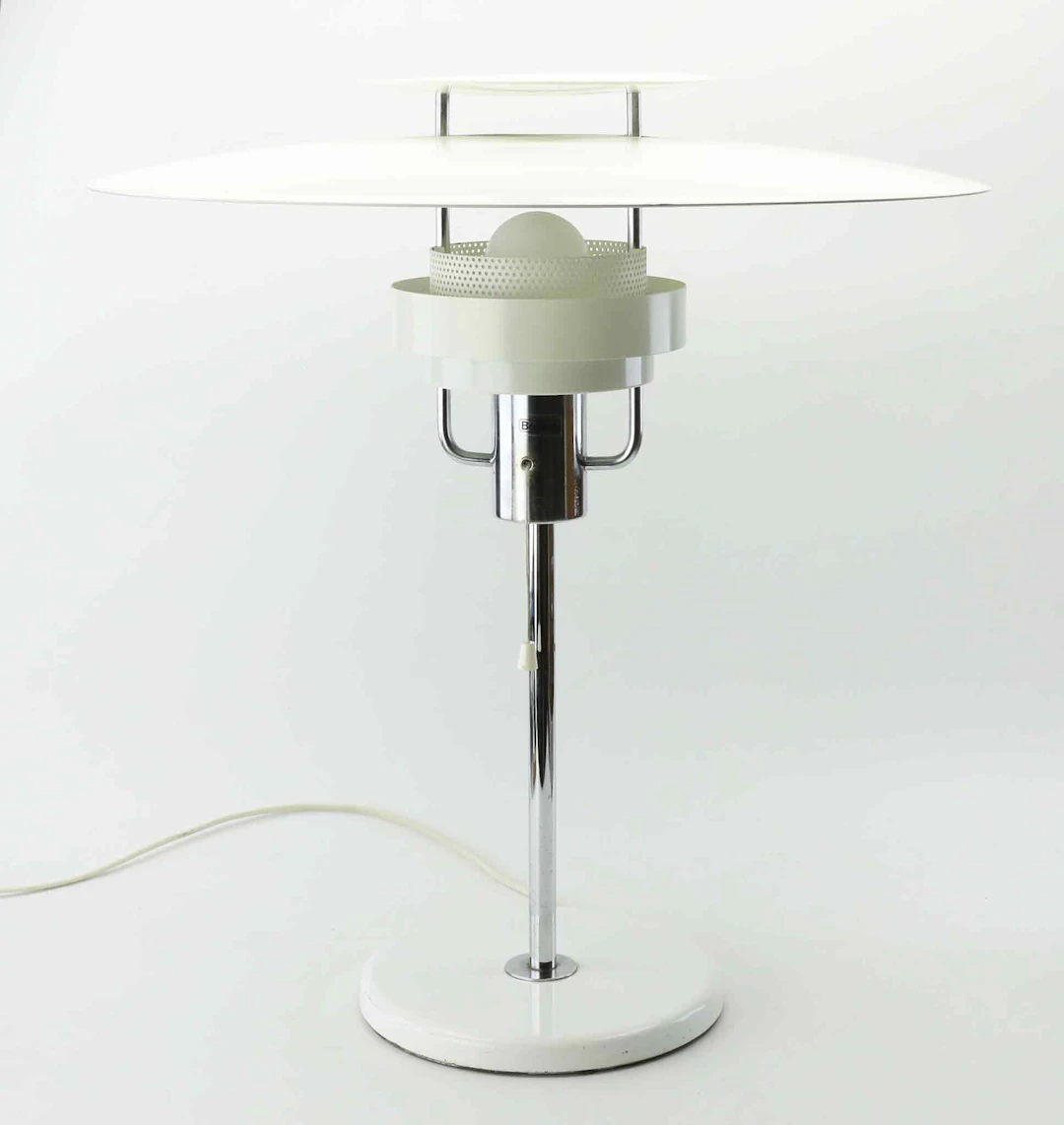 OLLE ANDERSSON. Bordslampa, metall, "Aurora", Boréns, 1900-tal.