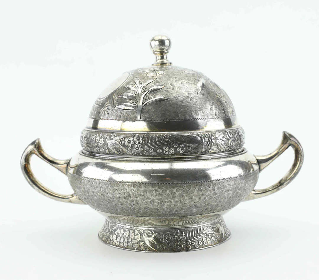SMÖRSKÅL, metall, Meriden Silver Plate Co. , USA, 18/1900-tal.