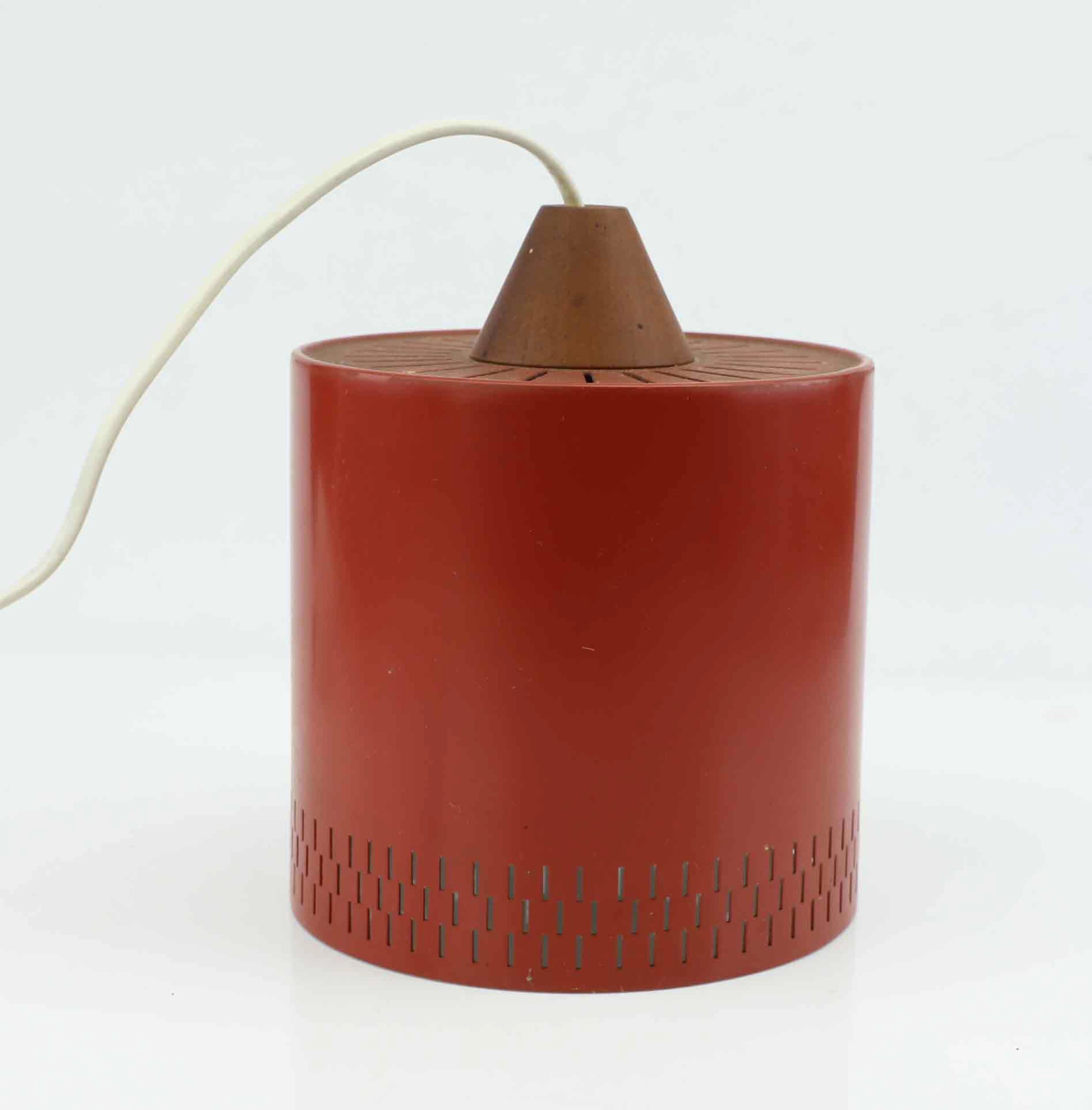 TAKLAMPA, teak och plåt, 1950/60-tal.