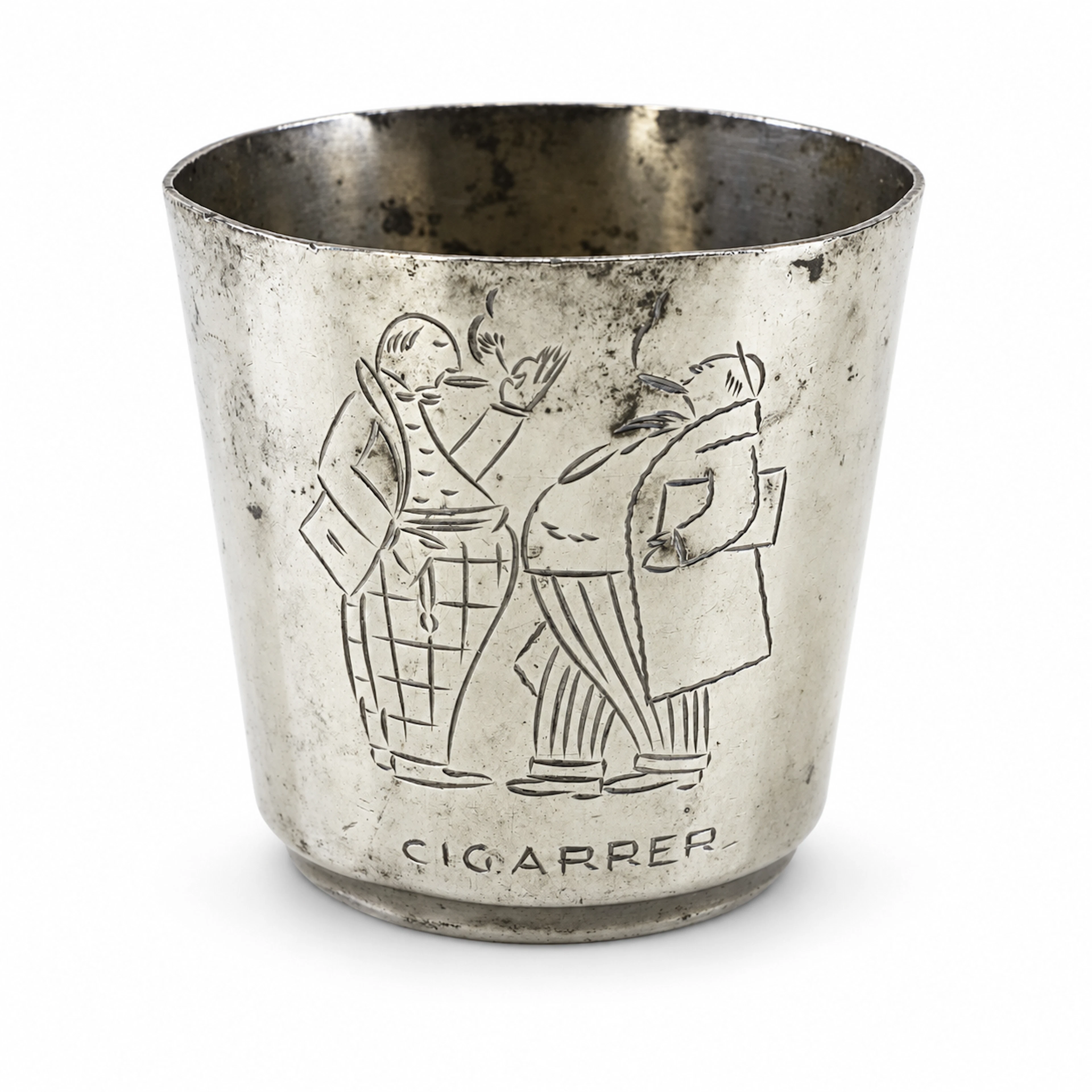 SYLVIA STAVE (1908-1994). TILLSKRIVEN. cigarrburk, tenn, Art Déco
